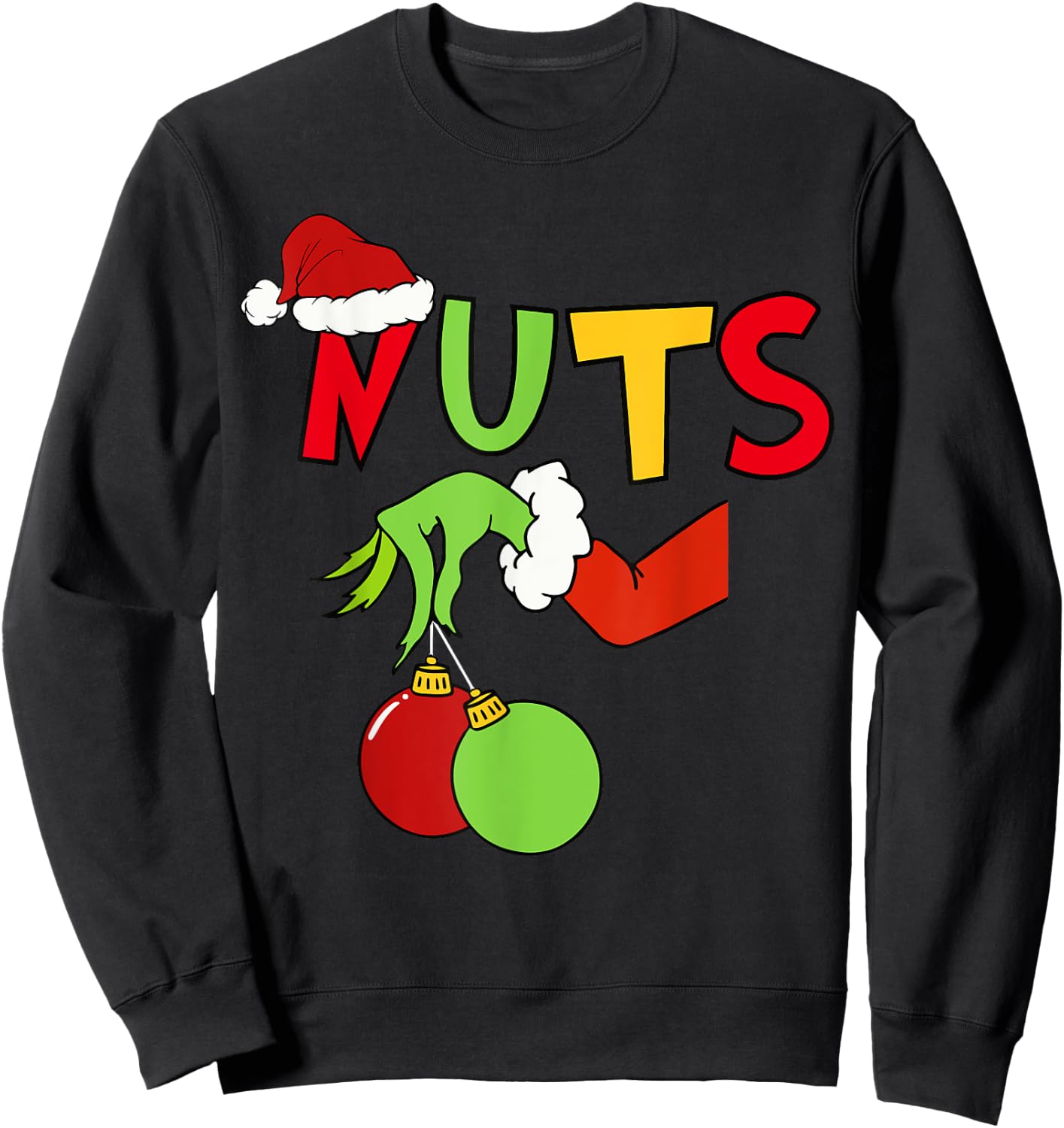 Chest Nuts Merry Christmas Shirt Xmas Matching Couples Men Sweatshirt - Sweatshirt | Black