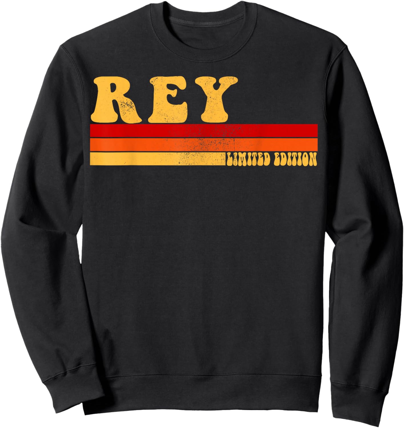 REY Name Personalized Idea Men Retro Vintage REY Sweatshirt - Sweatshirt | Black