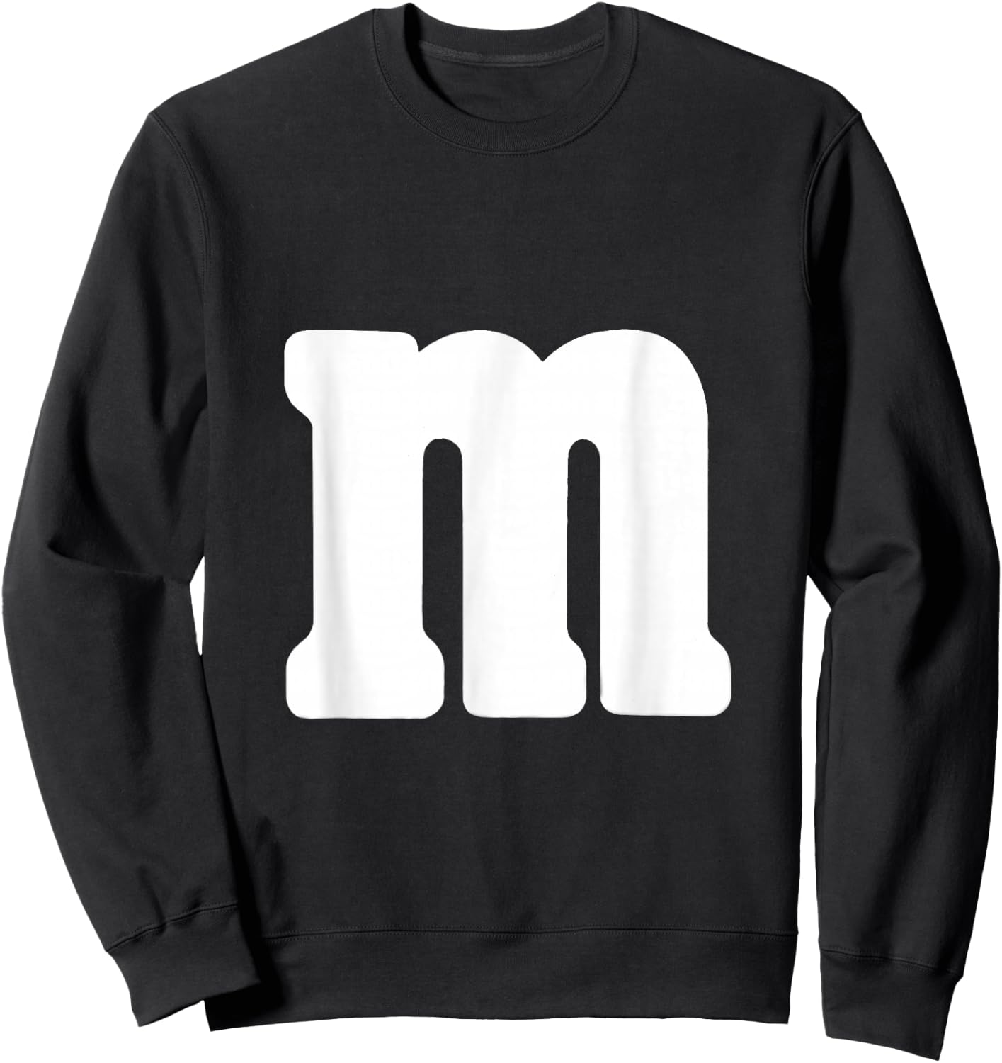 Big White Letter m Halloween Christmas Thanksgiving Sweatshirt - Sweatshirt | Black