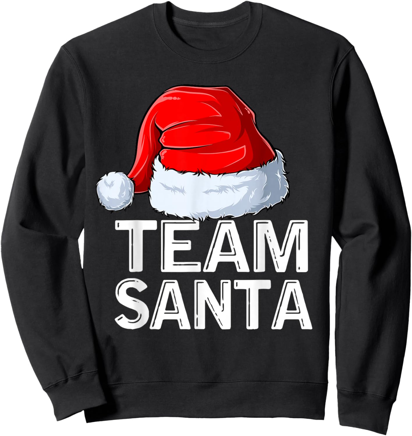 Team Santa Christmas Squad Family Matching Pajamas Sweatshirt - Sweatshirt | Black