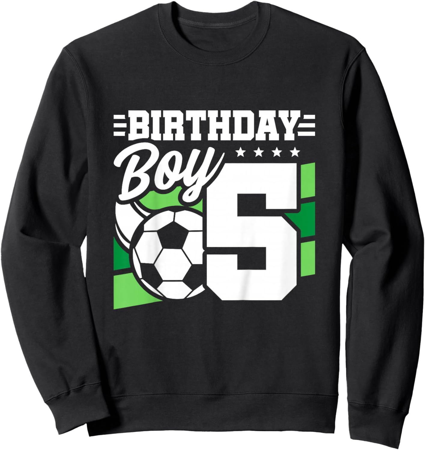 Kids Soccer Birthday Party - 5 Year Old Boy - 5th Birthday Sweatshirt - Sweatshirt | Black