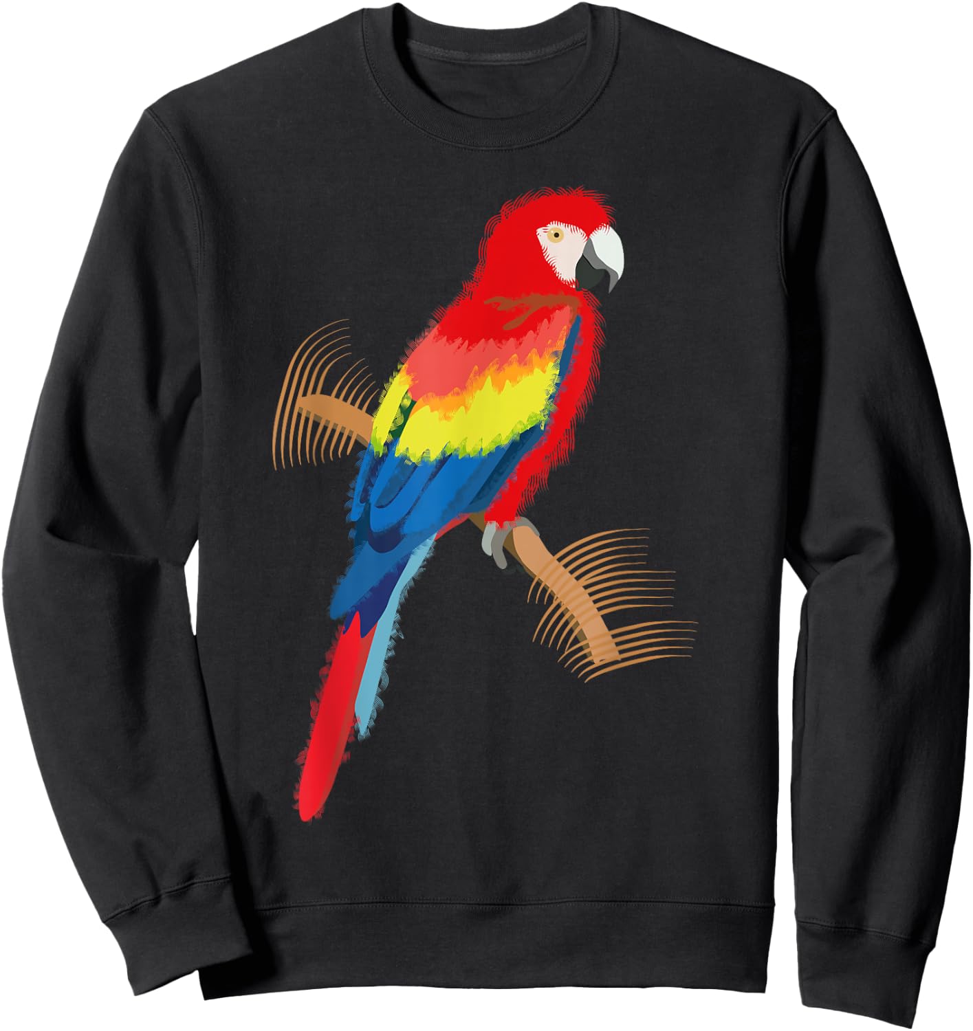 Parrot Scarlet Macaw Colourful Sweatshirt - Sweatshirt | Black