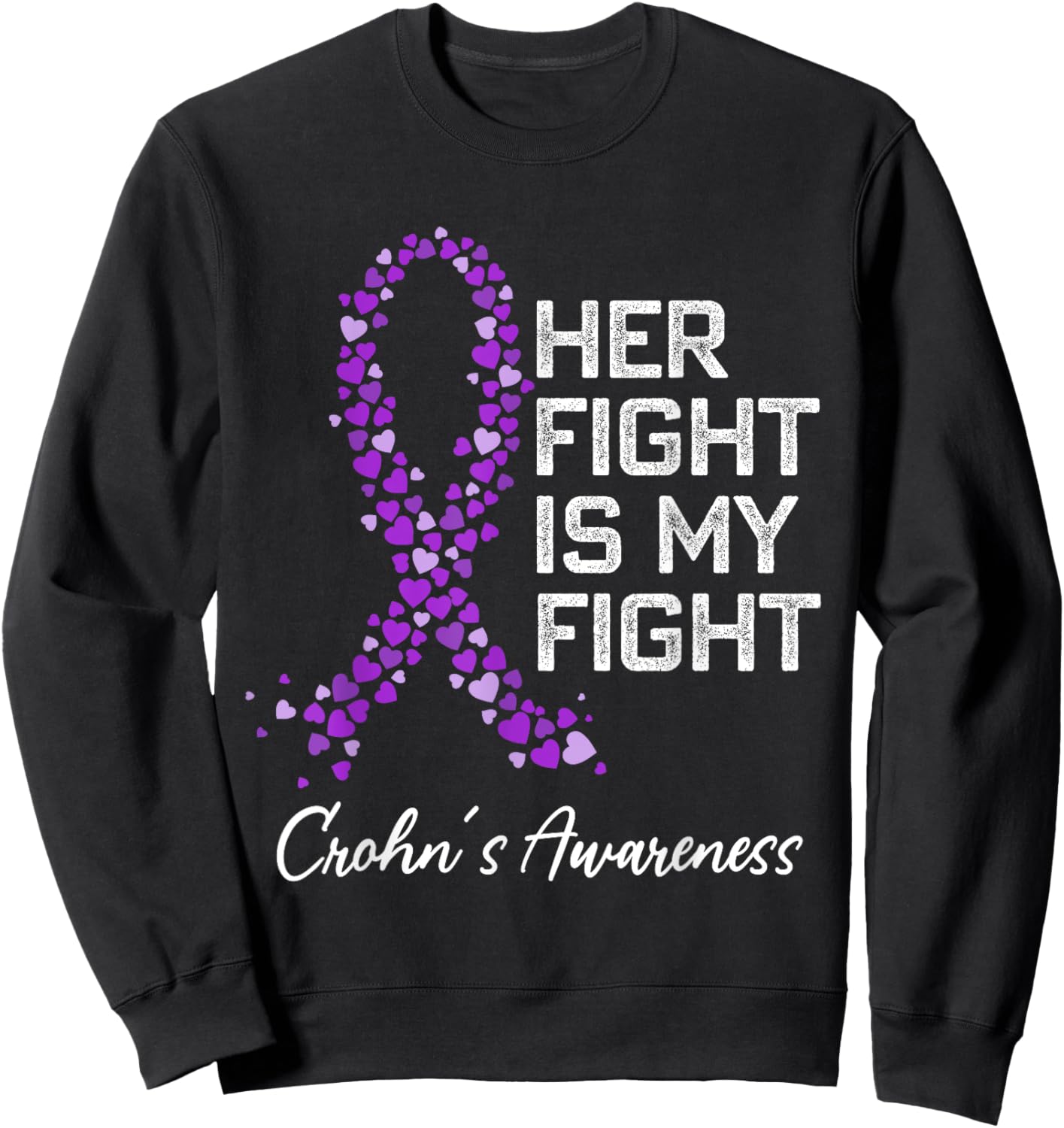 Colon Cancer and Crohn's Disease Awareness Husband Boyfriend Sweatshirt - Sweatshirt | Black