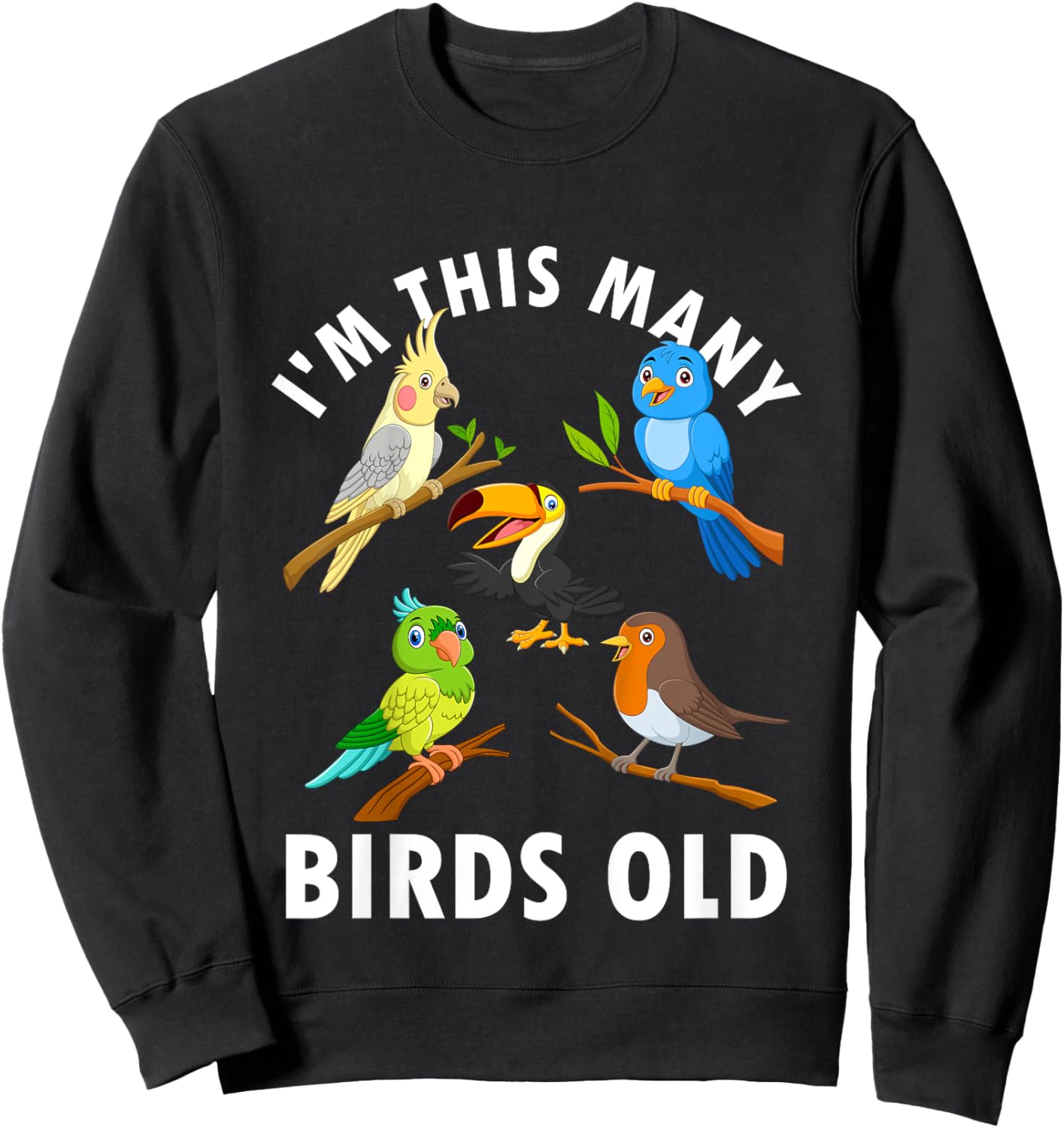 5 Year Old Birds Old 5th Birthday Kids Sweatshirt - Sweatshirt | Black