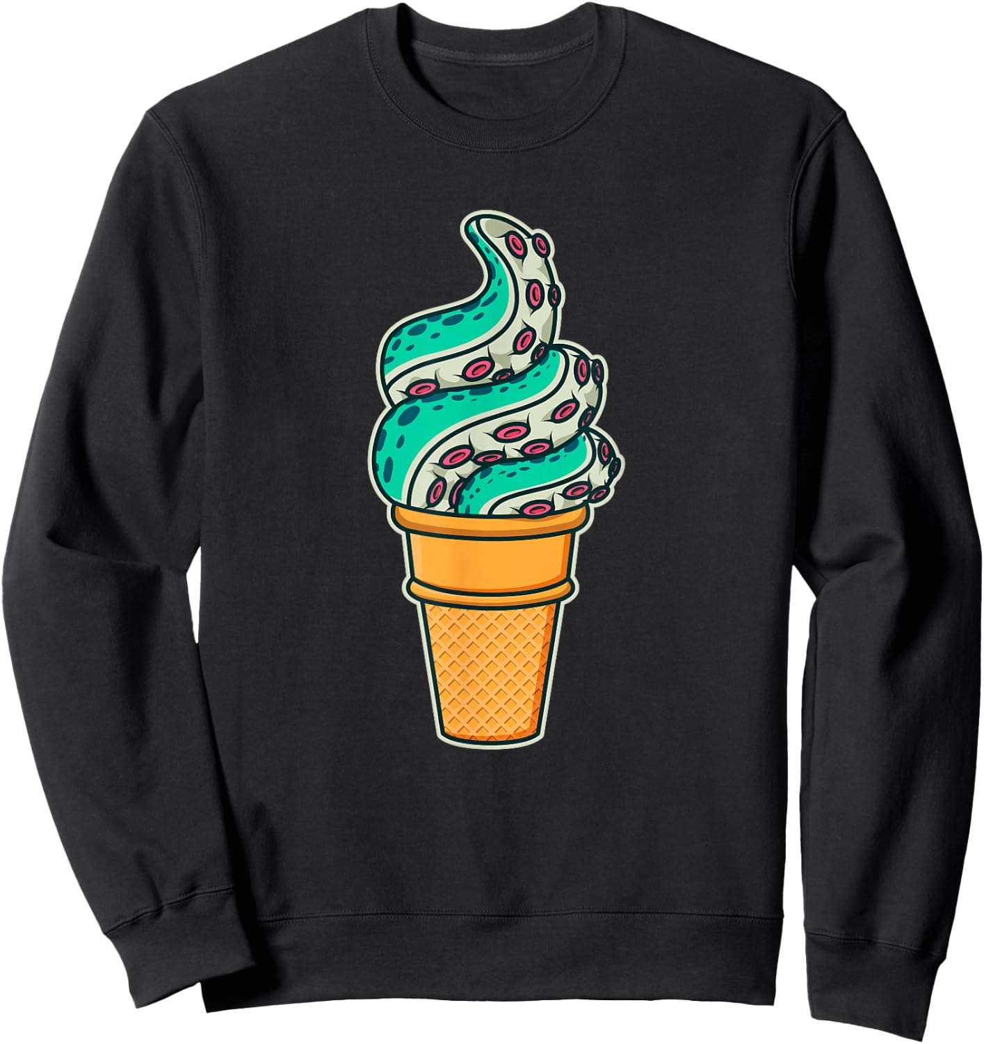 Swirly Octopus Tentacle Ice Cream Sweatshirt - Sweatshirt | Black
