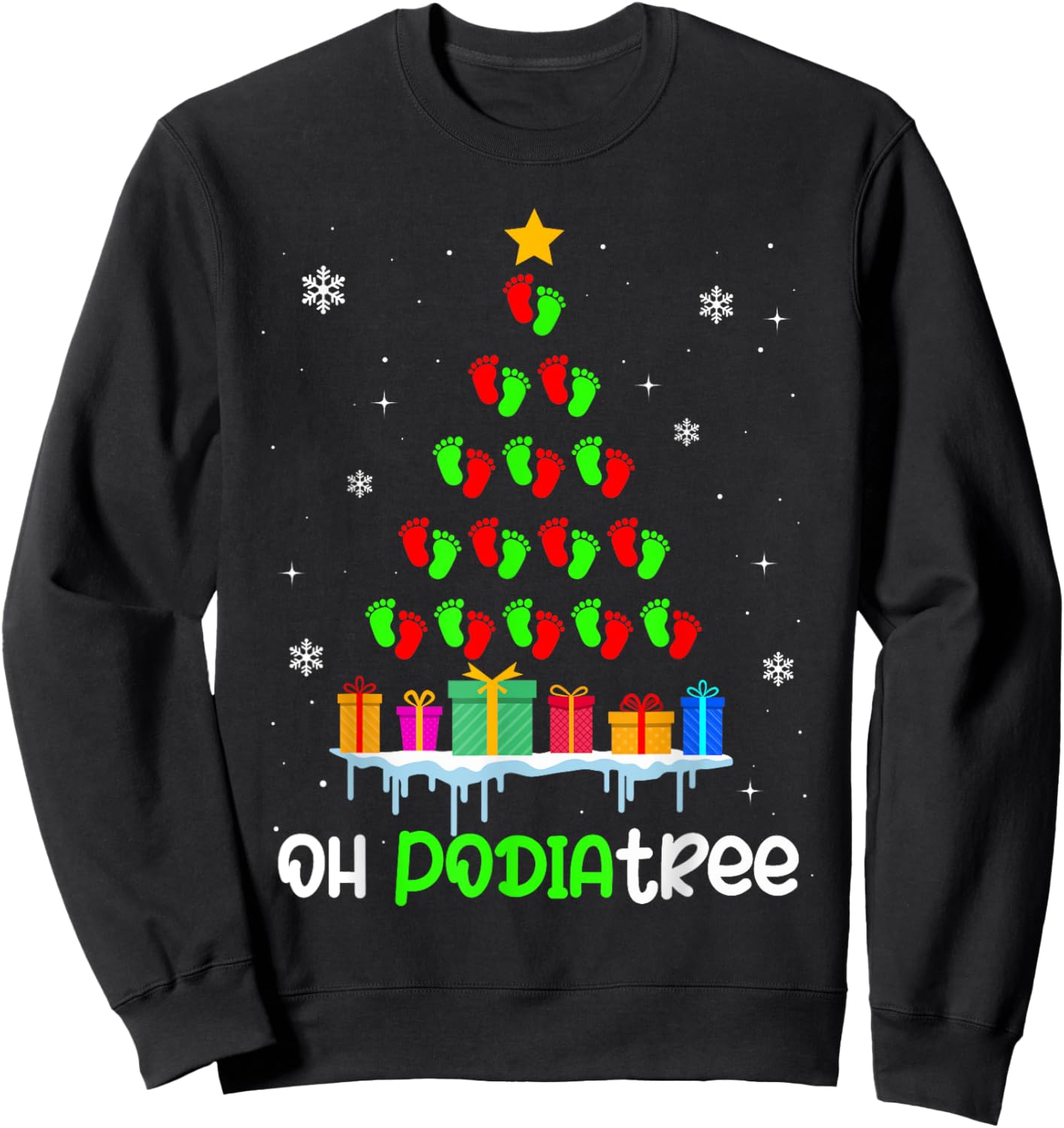 OH Podiatree Podiatrist Christmas Doctor Physician Xmas Sweatshirt - Sweatshirt | Black