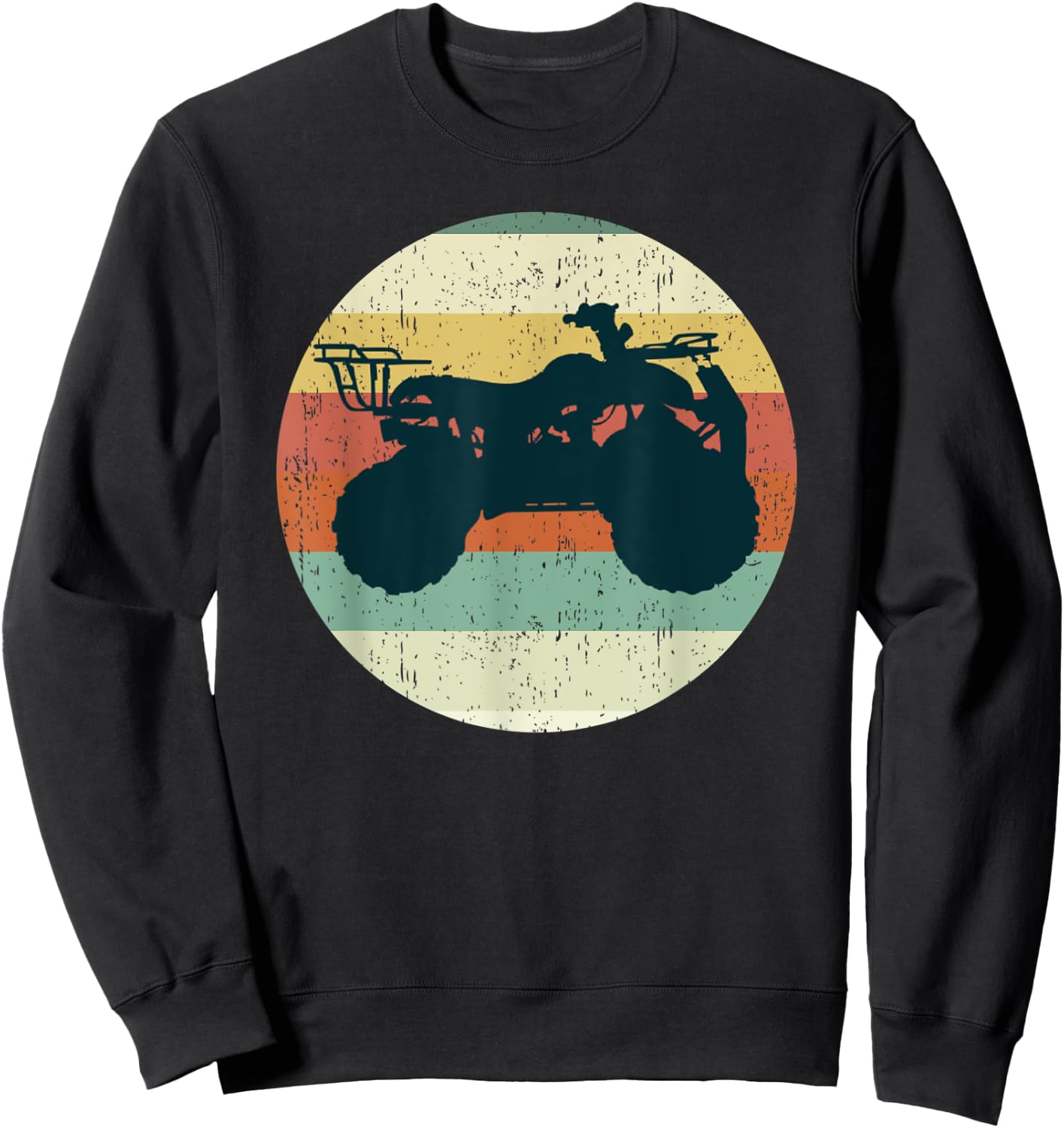4-Wheeler ATV Quad Bike Mud Racing Vintage Sunset Sweatshirt - Sweatshirt | Black