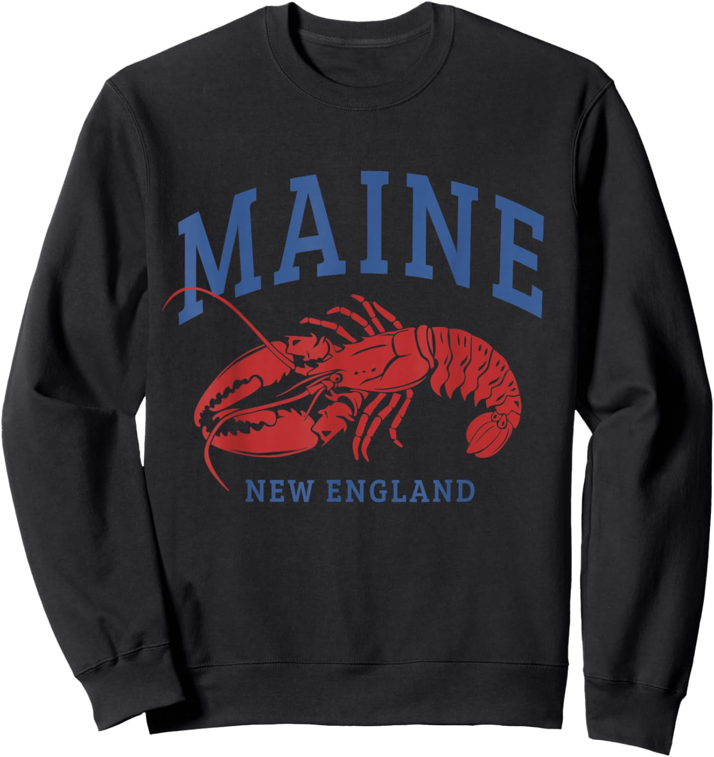 Maine New England Lobster Souvenir Pride Vintage Sweatshirt - Sweatshirt | Black
