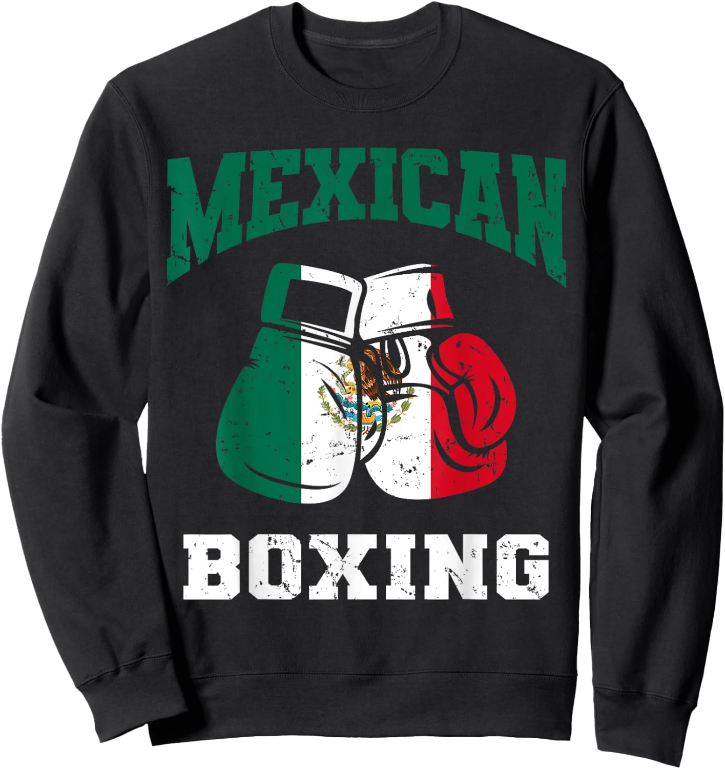 Mexican Boxing Gloves Mexico Pride Patriotic Boys Kids Sweatshirt - Sweatshirt | Black