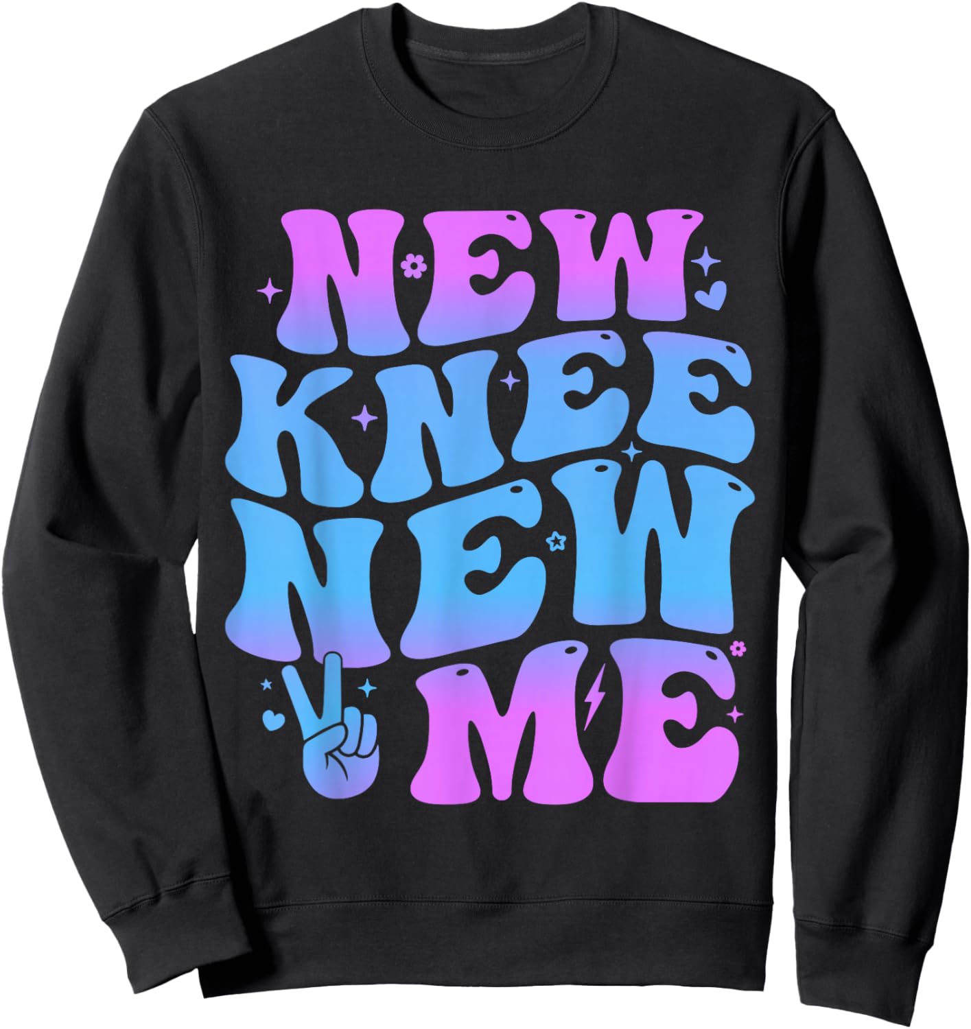 New Knee New Me Funny knee Replacement Surgery Recovery Joke Sweatshirt - Sweatshirt | Black