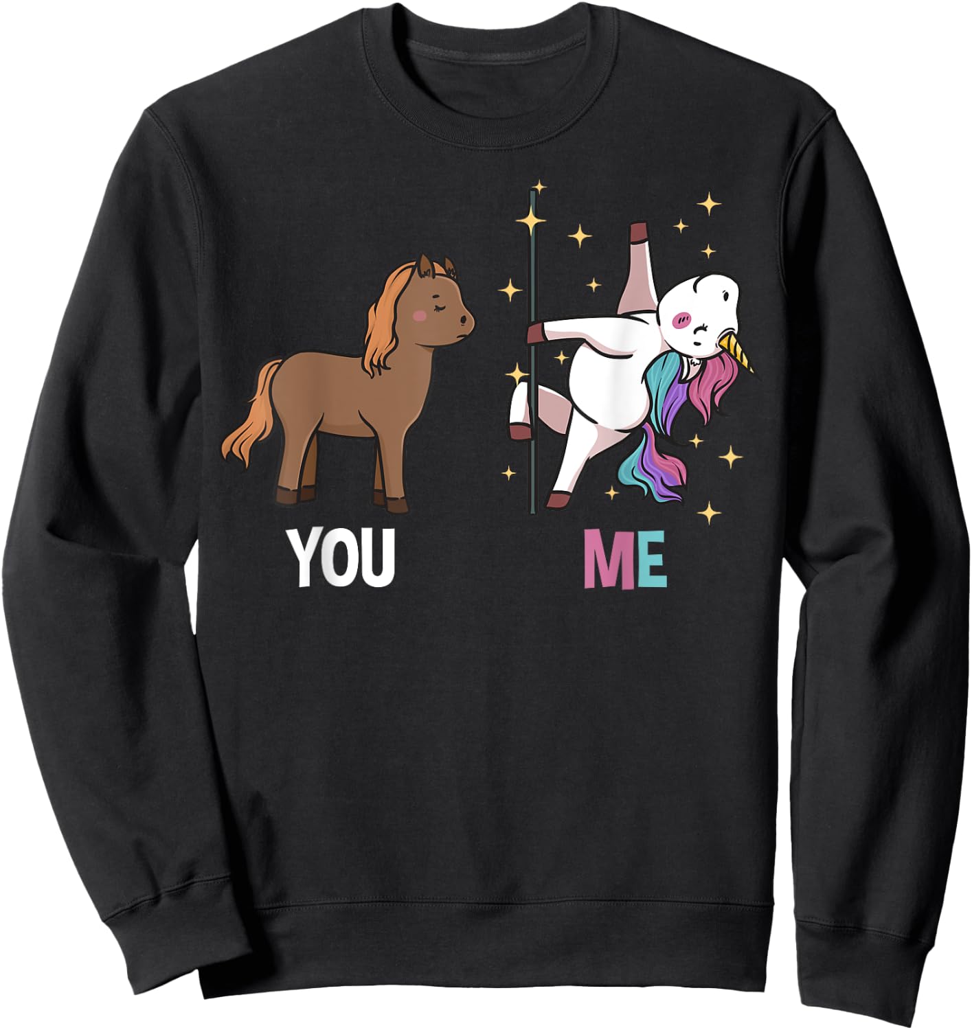 Funny Unicorn Yoga Pole Dancing Sweatshirt - Sweatshirt | Black
