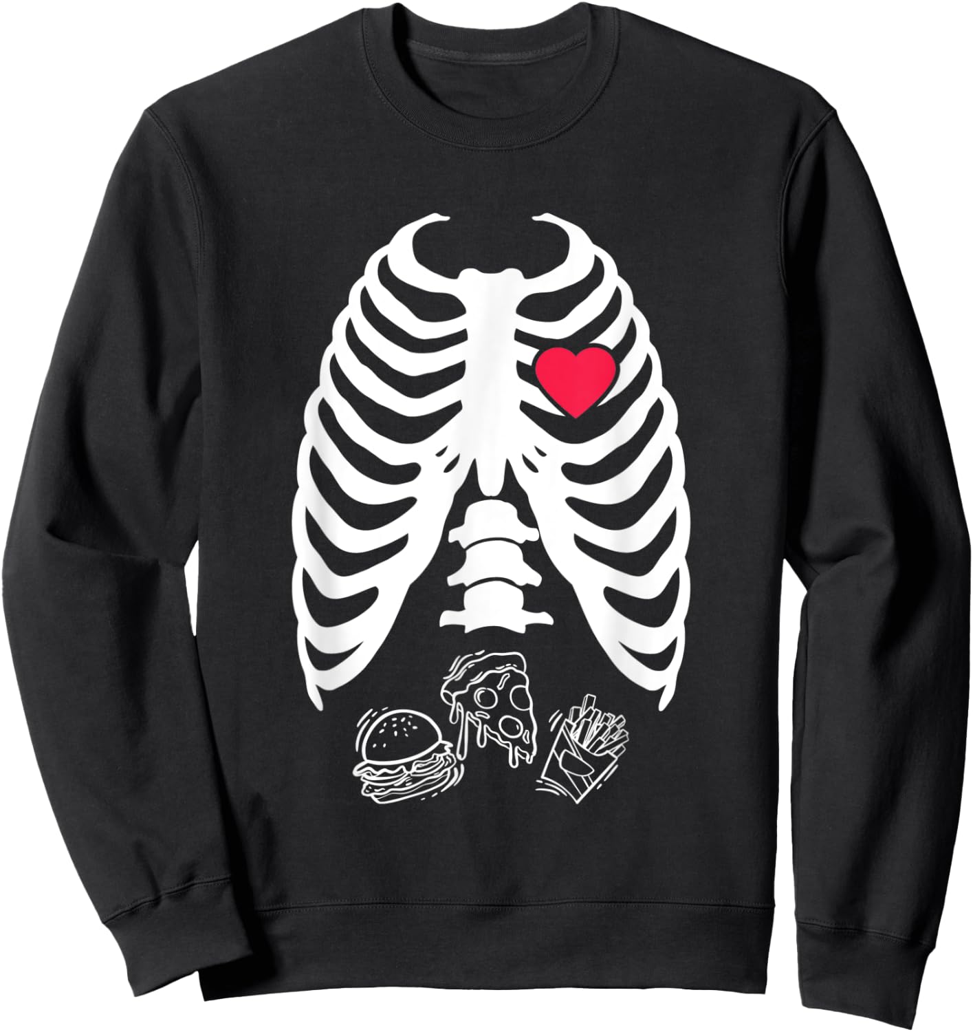 Skeleton Fast Food Halloween Great Gift Sweatshirt - Sweatshirt | Black