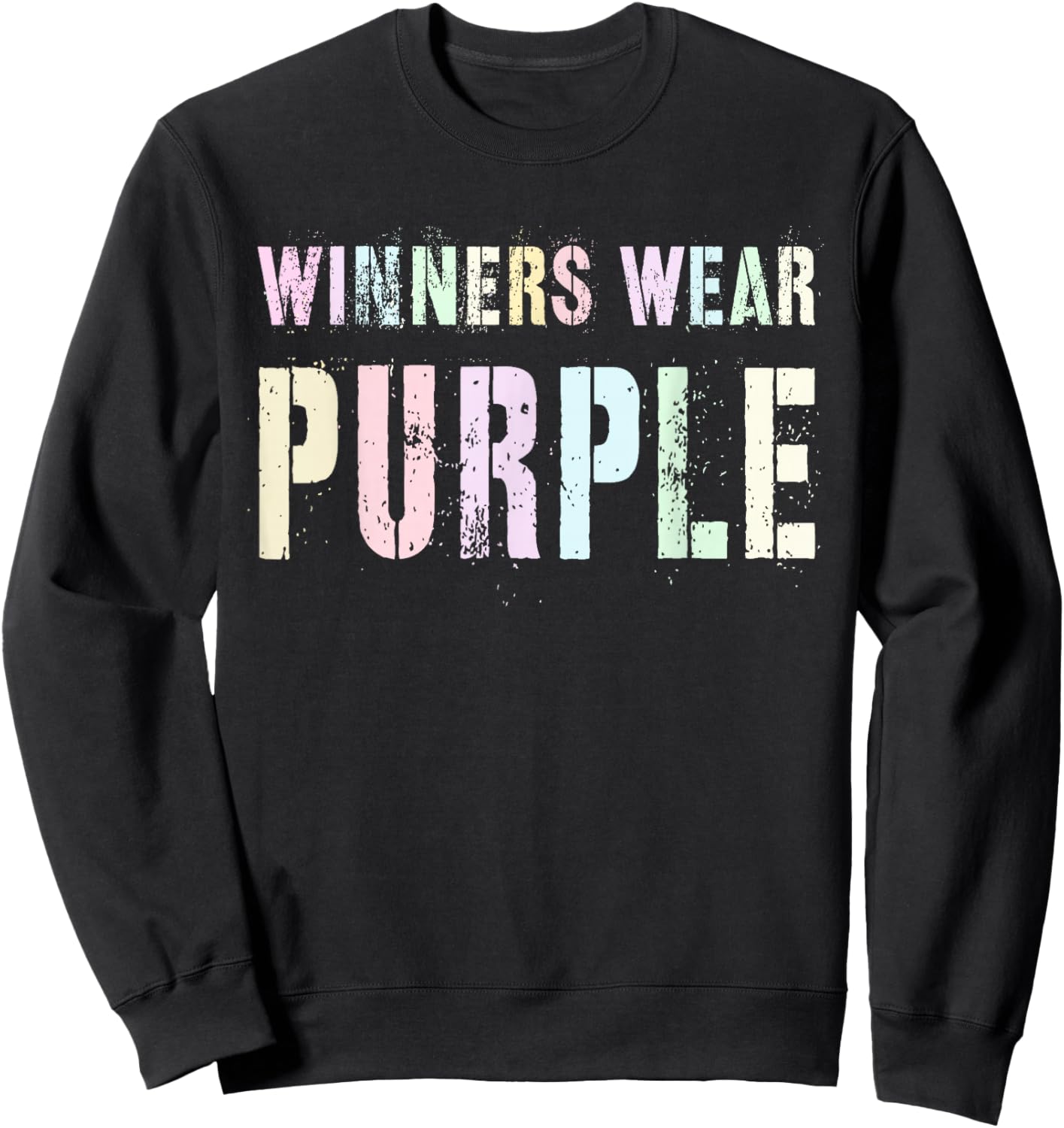 Vintage WINNERS WEAR PURPLE Summer Camp Go Team War Game Sweatshirt - Sweatshirt | Black