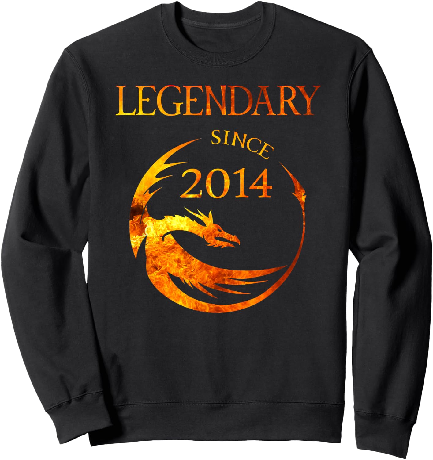 11th Birthday Gift - Dragon Legendary Since 2014 Sweatshirt - Sweatshirt | Black