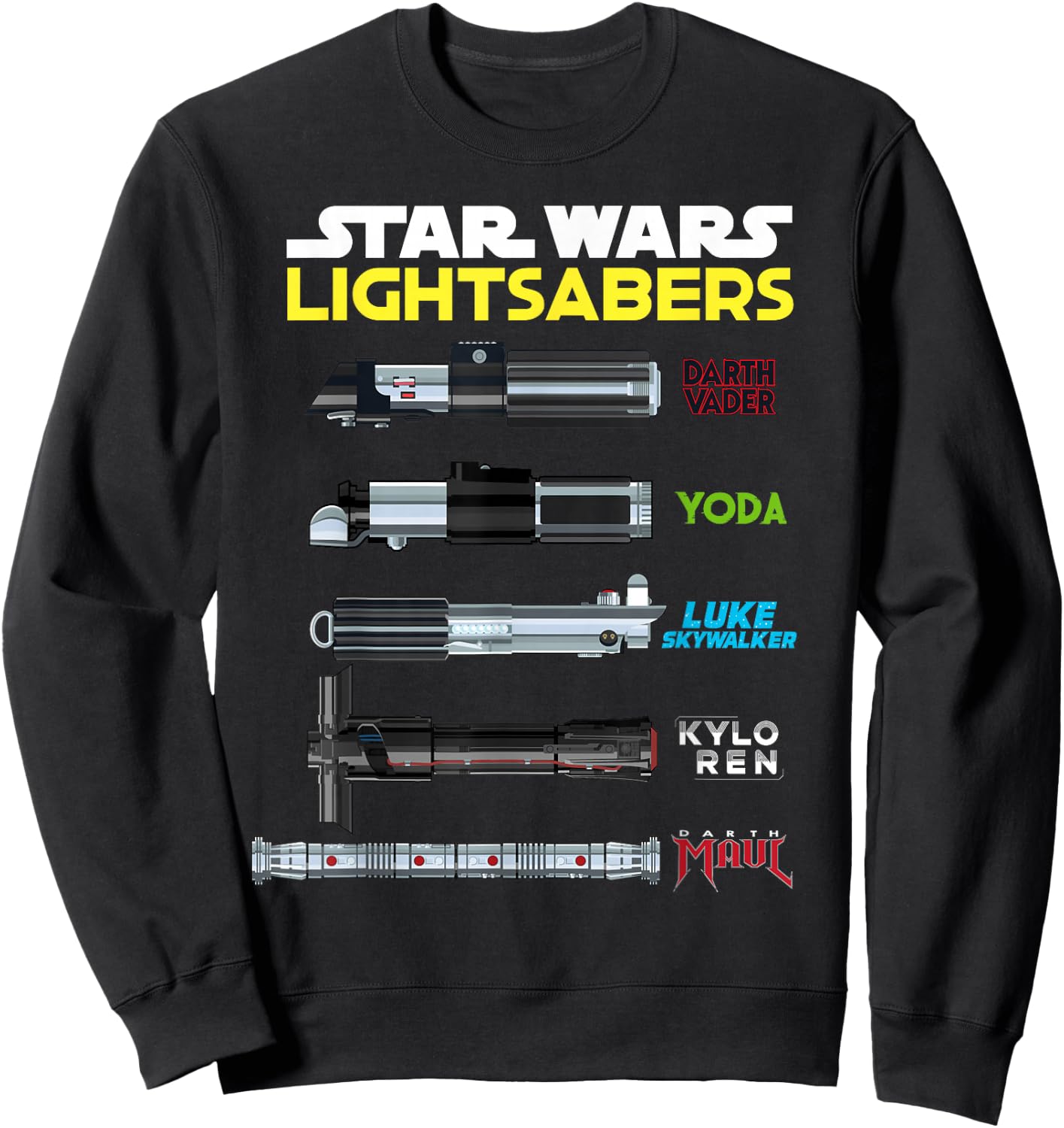 Star Wars Character Lightsabers Sweatshirt - Sweatshirt | Black