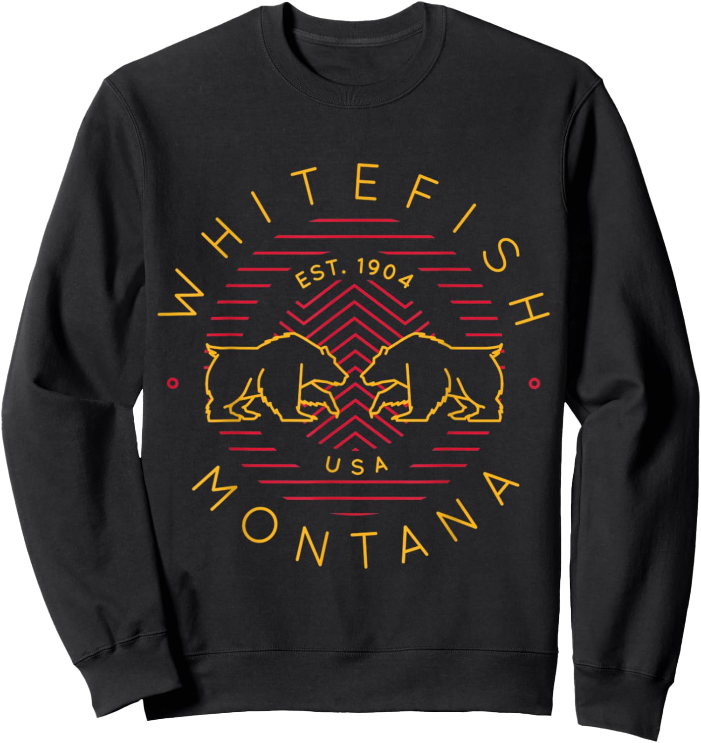 Whitefish Montana Bear Sweatshirt - Sweatshirt | Black