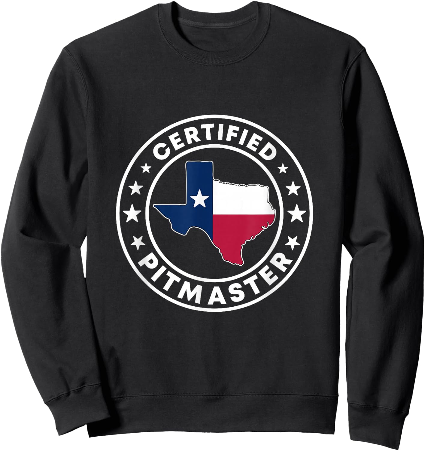 Certified Pitmaster Texan BBQ Grilling Texas Barbecue Grill Sweatshirt - Sweatshirt | Black