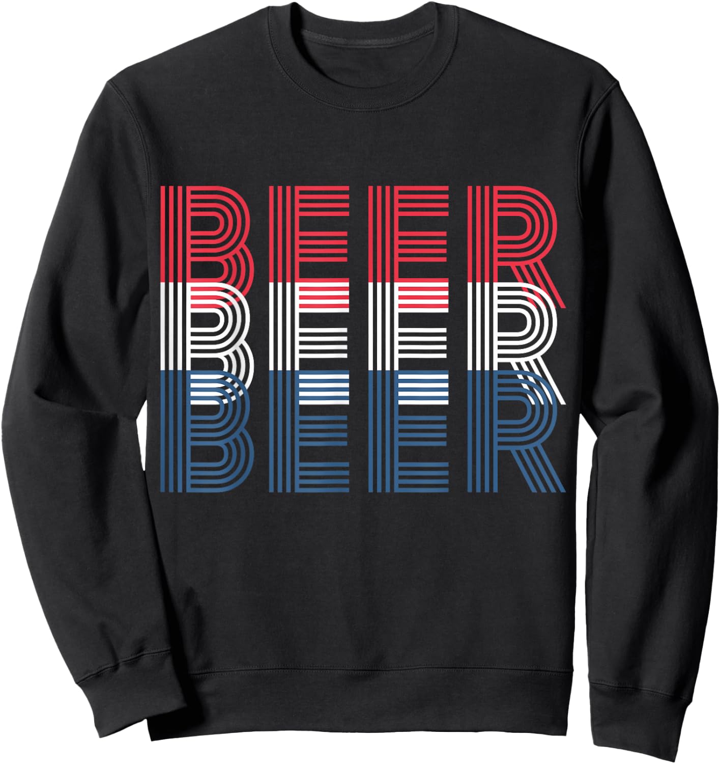 4th of July Beer Drinking Gift Patriotic Men and Women Sweatshirt - Sweatshirt | Black