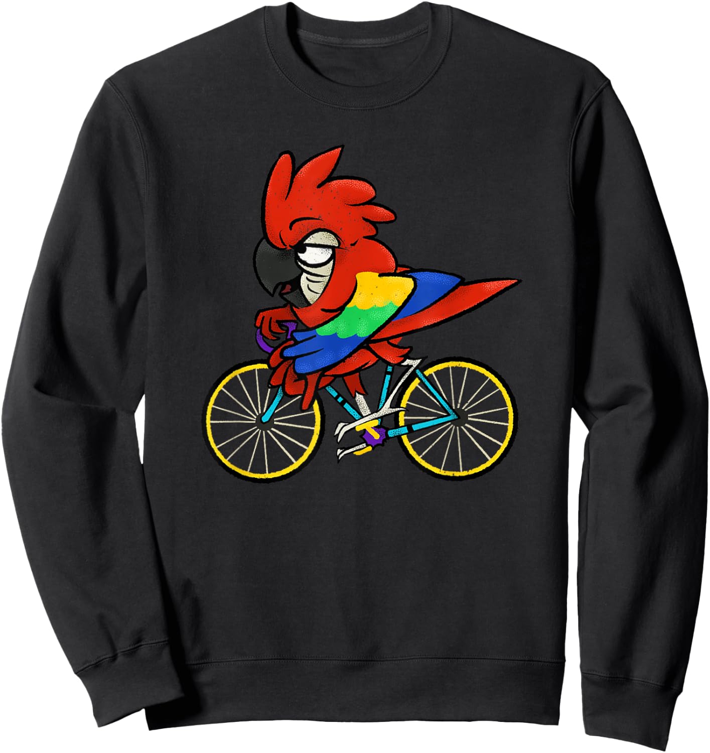Parrot Riding A Bike - Funny Bird Owner & Bicycle Rider Sweatshirt - Sweatshirt | Black