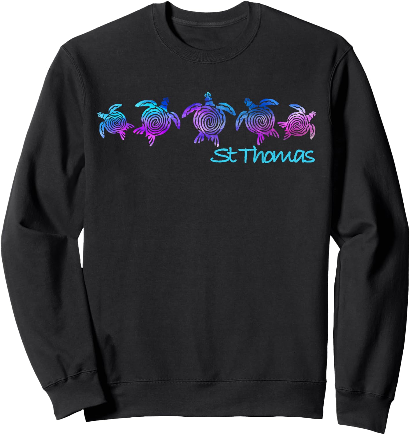 St. Thomas Beach Design/Tribal Turtle Gift Sweatshirt - Sweatshirt | Black