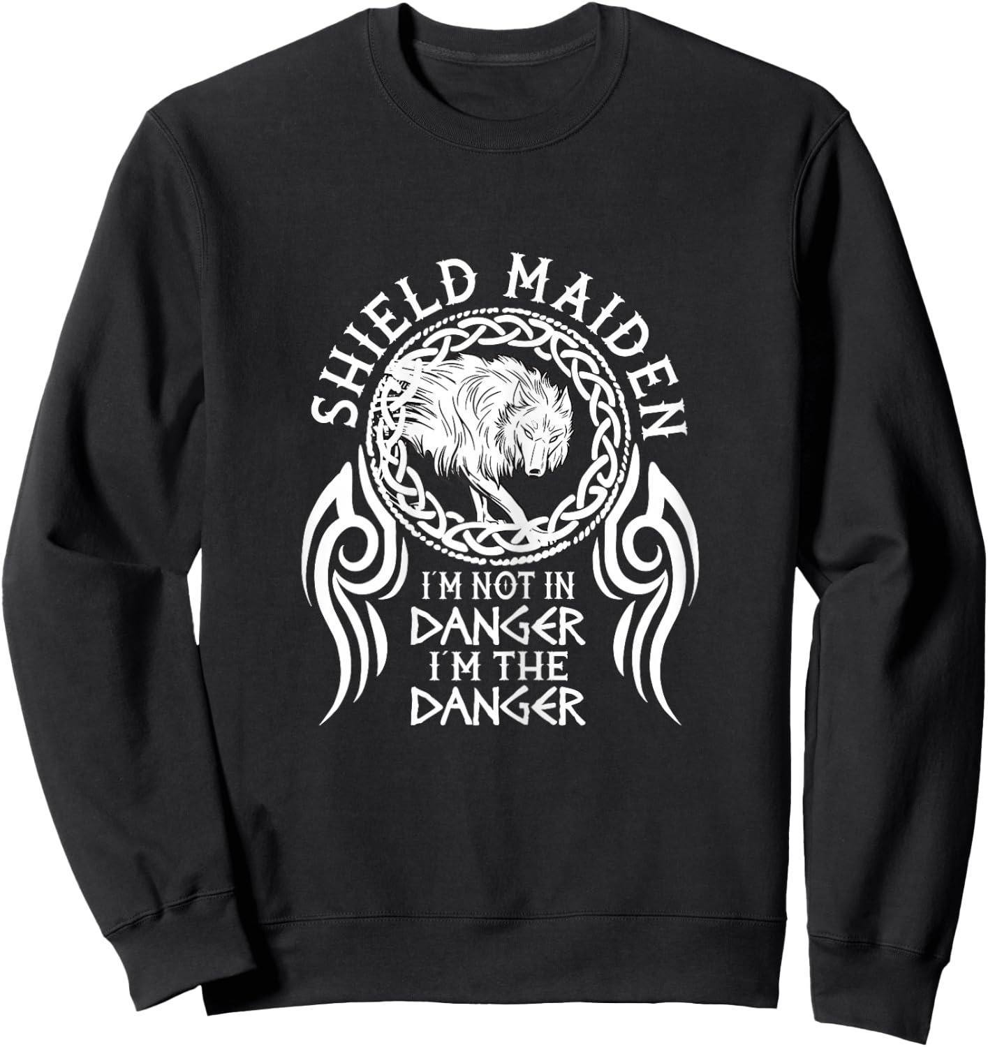 vikings viking fenrir shieldmaiden Lagertha shield maiden Sweatshirt - Sweatshirt | Black