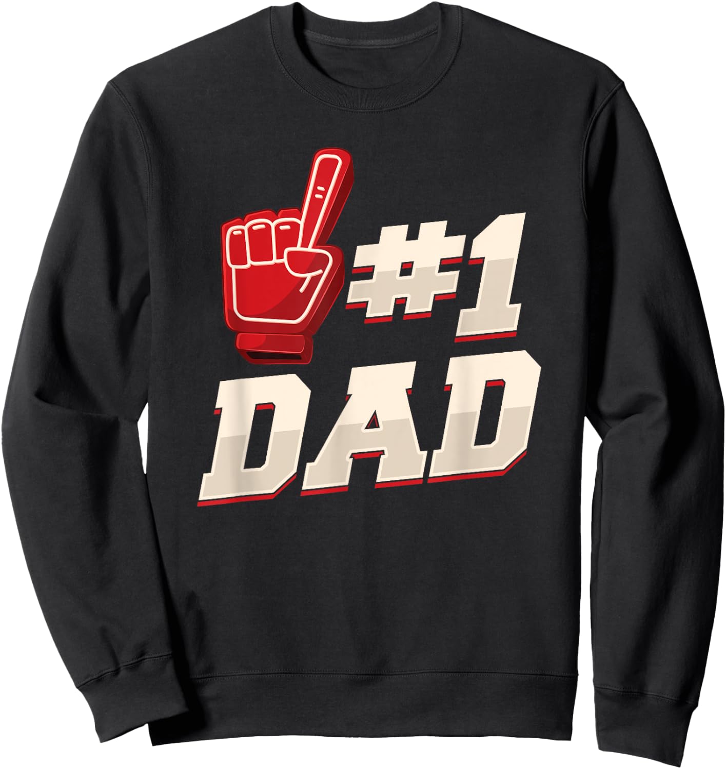 Athletic #1 Dad Number 1 Father Dad Father Father's Day Sweatshirt - Sweatshirt | Black