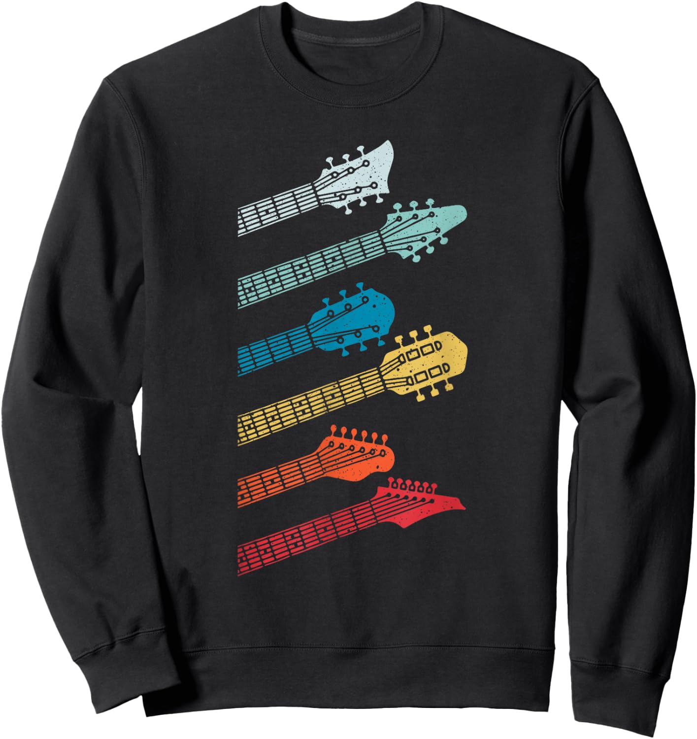Vintage Guitar Gift Women Music Band Guitarist Stuff Sweatshirt - Sweatshirt | Black