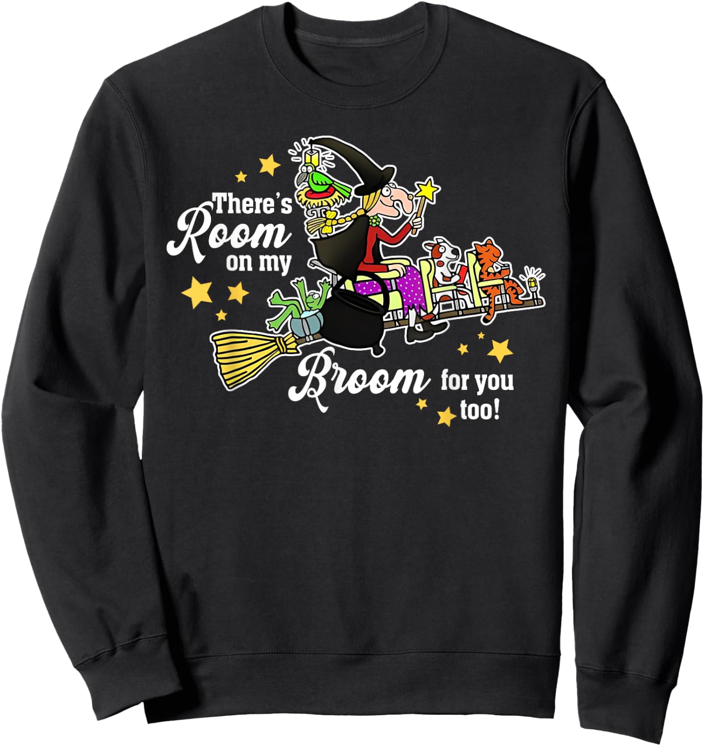 Funny There's Room On My Broom For You Too Teacher Halloween Sweatshirt - Sweatshirt | Black