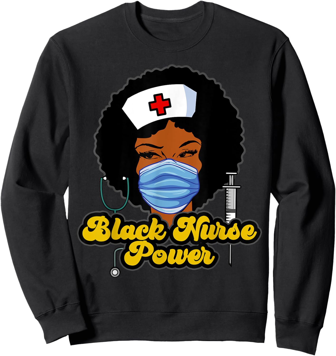 Women Black Nurse Power - Black History Sweatshirt - Sweatshirt | Black