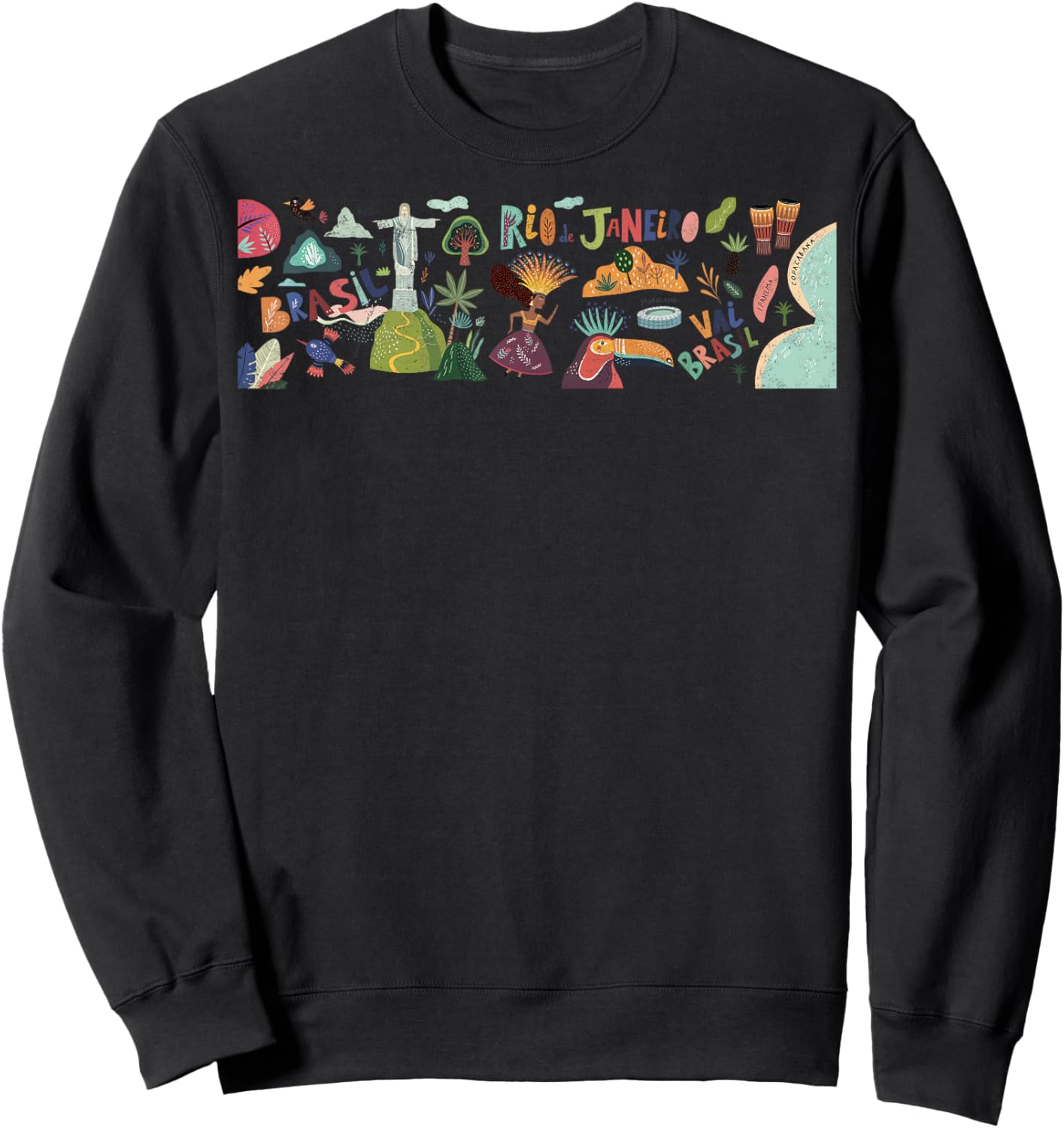 Travel Brazil Rio de Janeiro Sao Paolo Family Vacation Sweatshirt - Sweatshirt | Black
