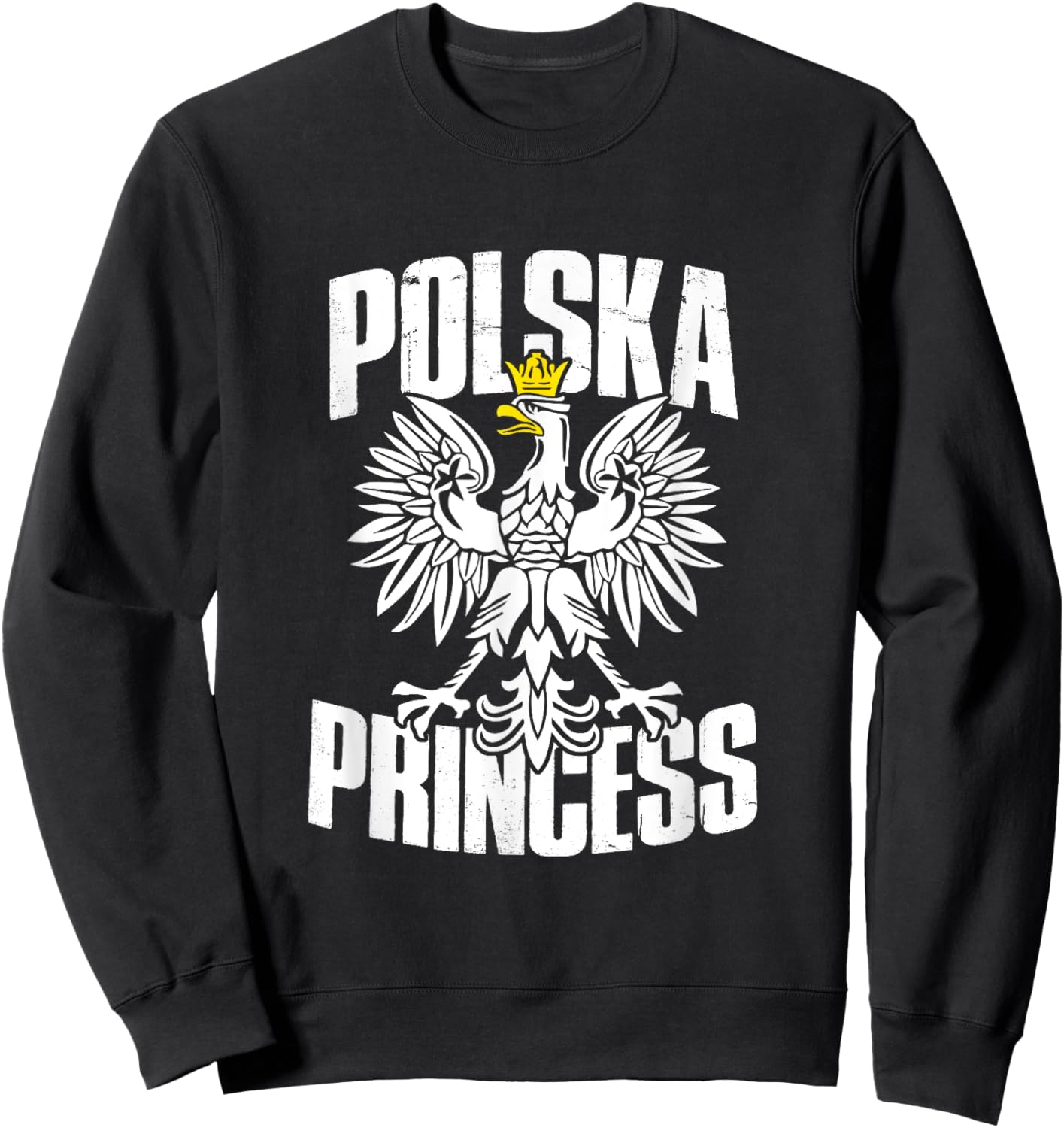 Polska Princess Retro Vintage Eagle Polish Pride Poland Sweatshirt - Sweatshirt | Black
