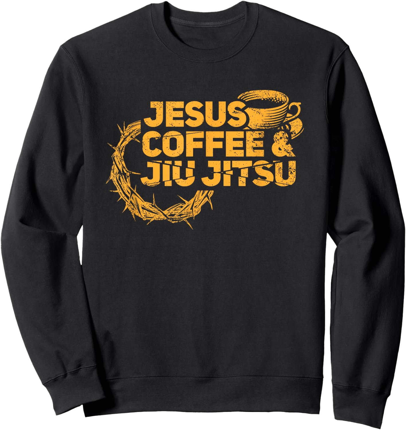 Jesus Jiu Jitsu & Coffee for Christian Martial Arts Fan Sweatshirt - Sweatshirt | Black