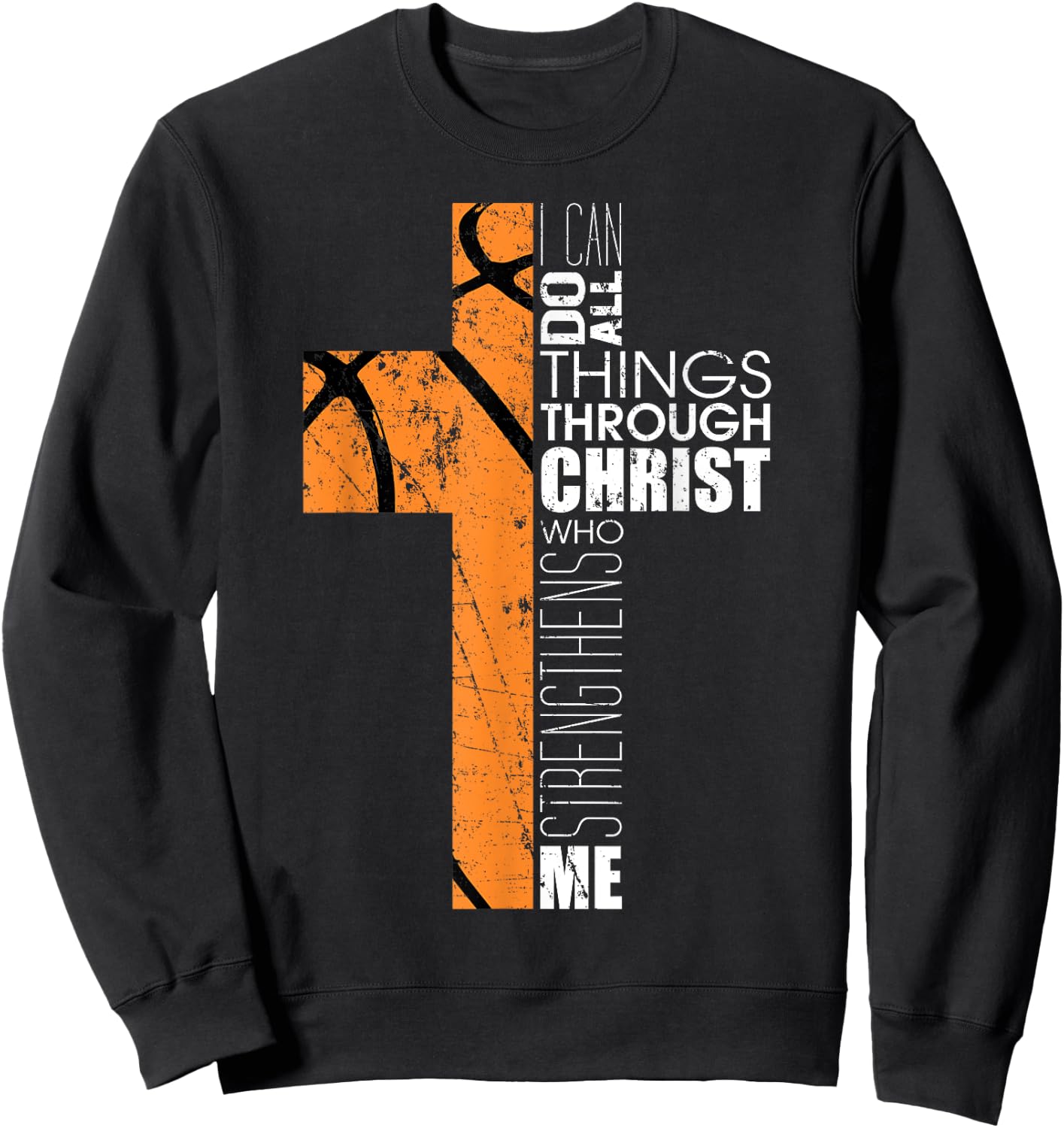 Christian Basketball Gifts Teen Boys Men Religious Verses Sweatshirt - Sweatshirt | Black