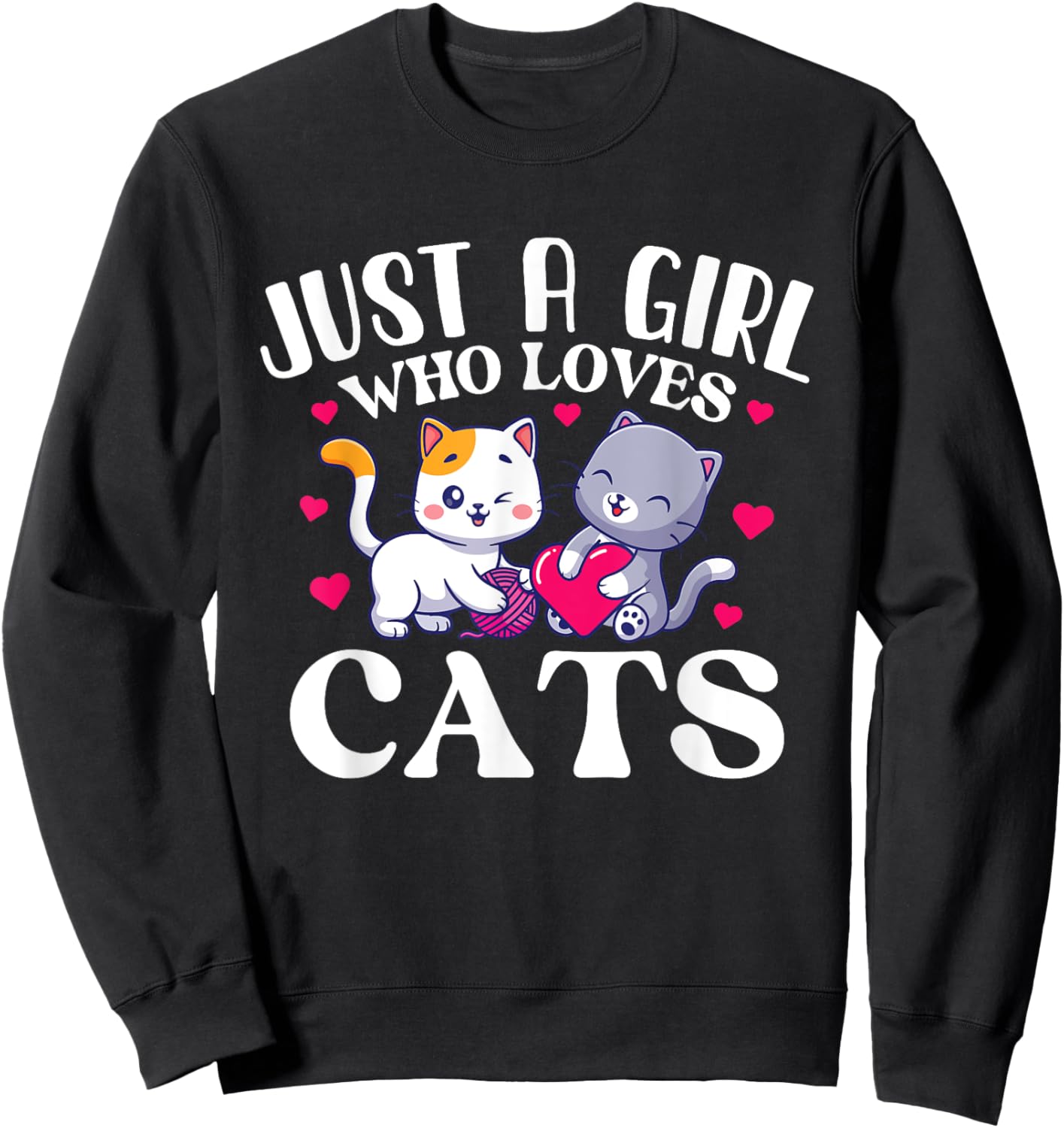 Just A Girl Who Loves Cats - Cat Lover Kitten Owner Kitty Sweatshirt - Sweatshirt | Black