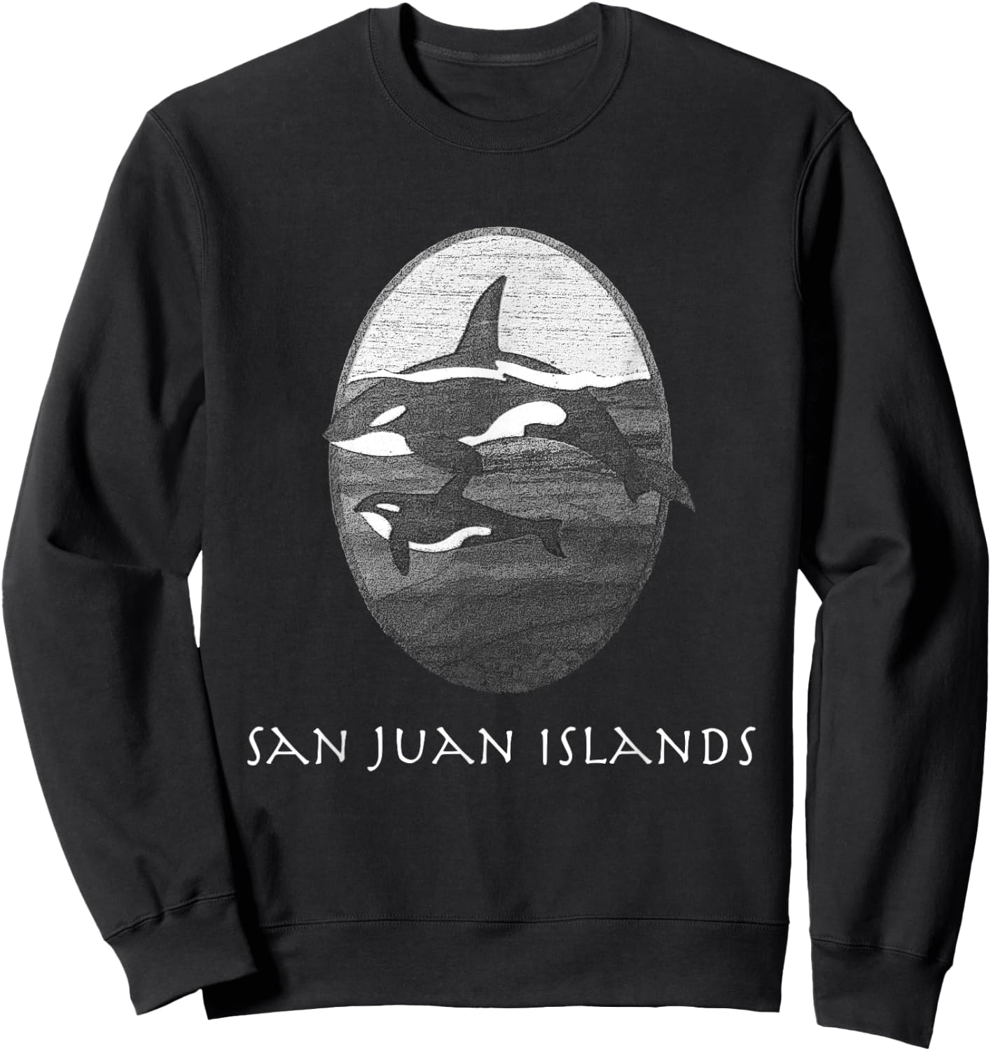 San Juan Islands WA Orca Killer Whales Pacific Northwest PNW Sweatshirt - Sweatshirt | Black