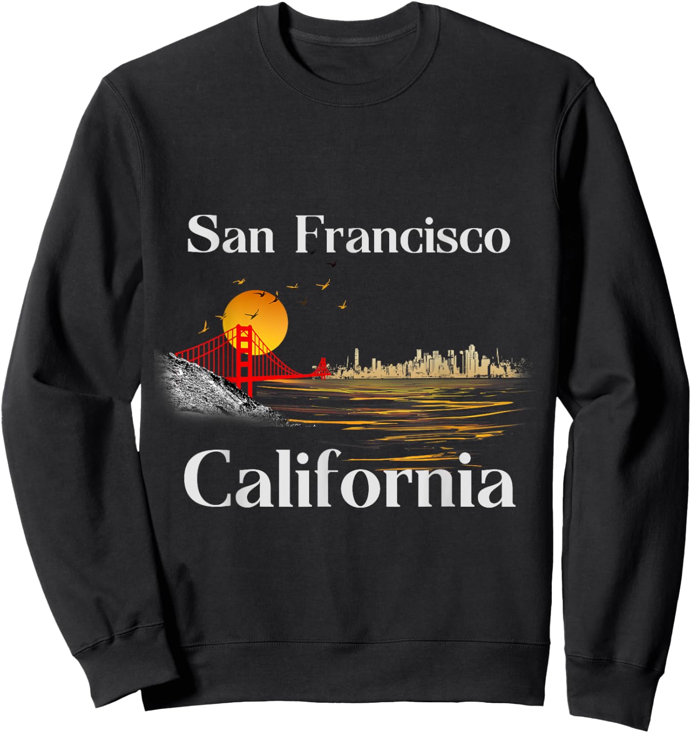 San Francisco California Cityscape Men Women and Youth Sweatshirt - Sweatshirt | Black