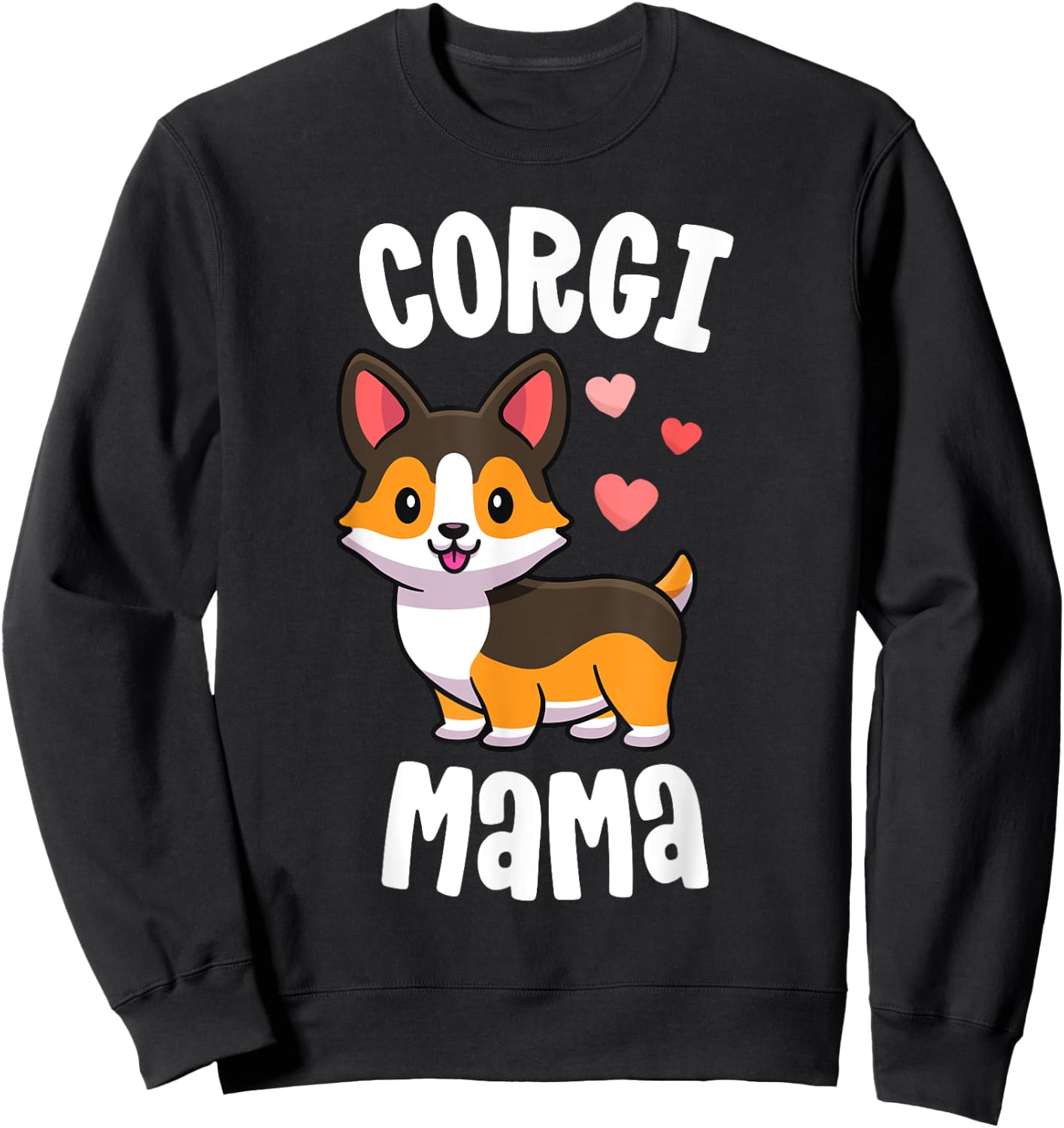 Corgi Mom Shirts Dog Mama Red Tricolour Corgi Sweatshirt - Sweatshirt | Black