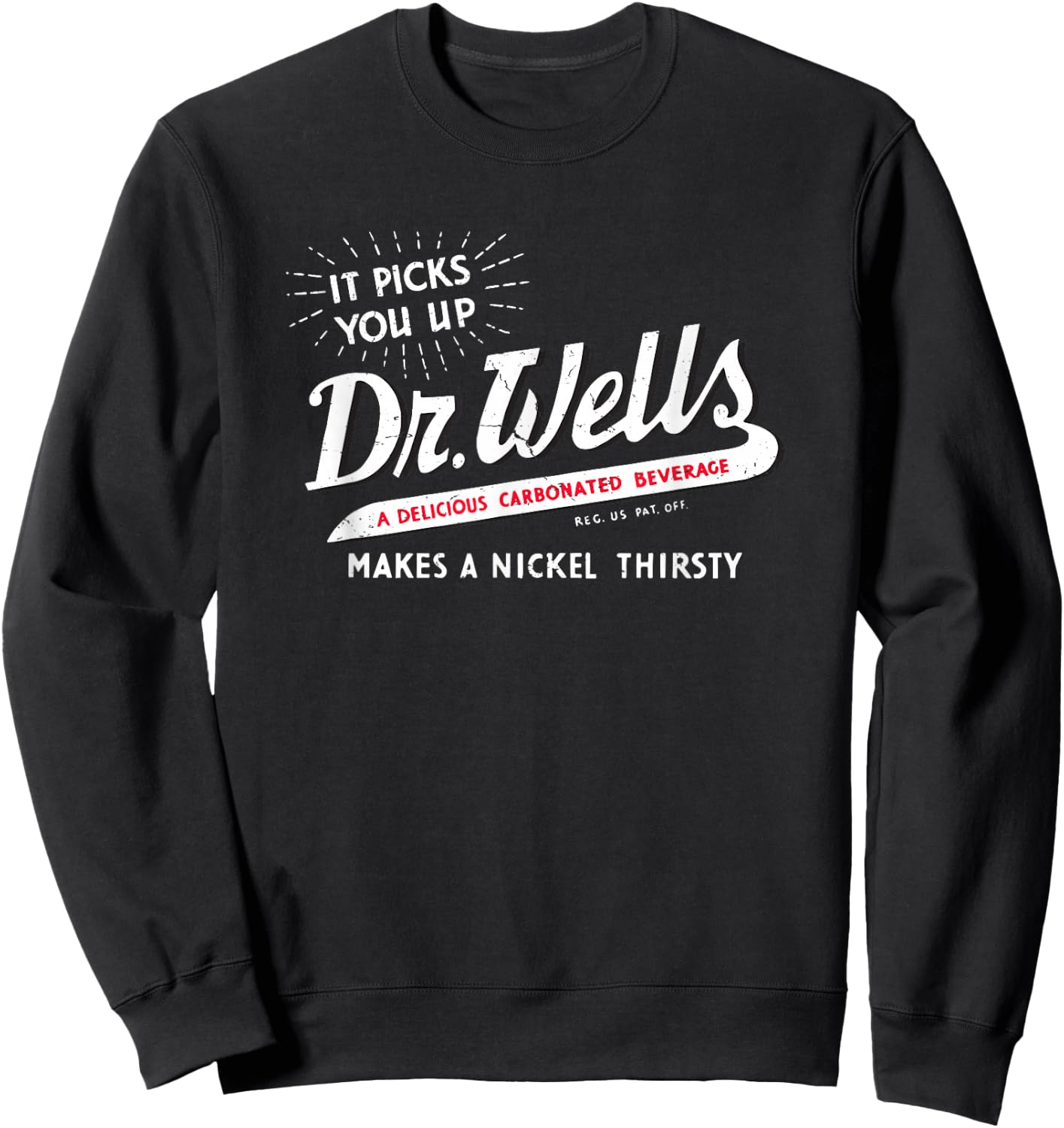 Vintage Retro Dr. Wells Soda Sweatshirt - Sweatshirt | Black