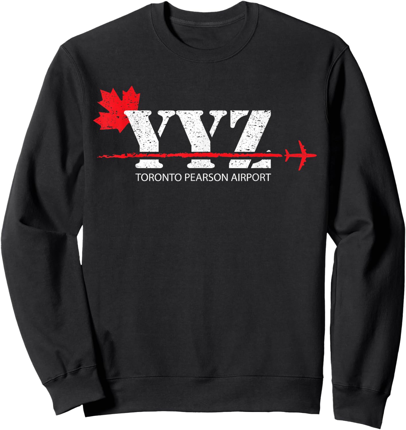 Retro Vintage Toronto YYZ Maple Leaf Airport Code Sweatshirt - Sweatshirt | Black