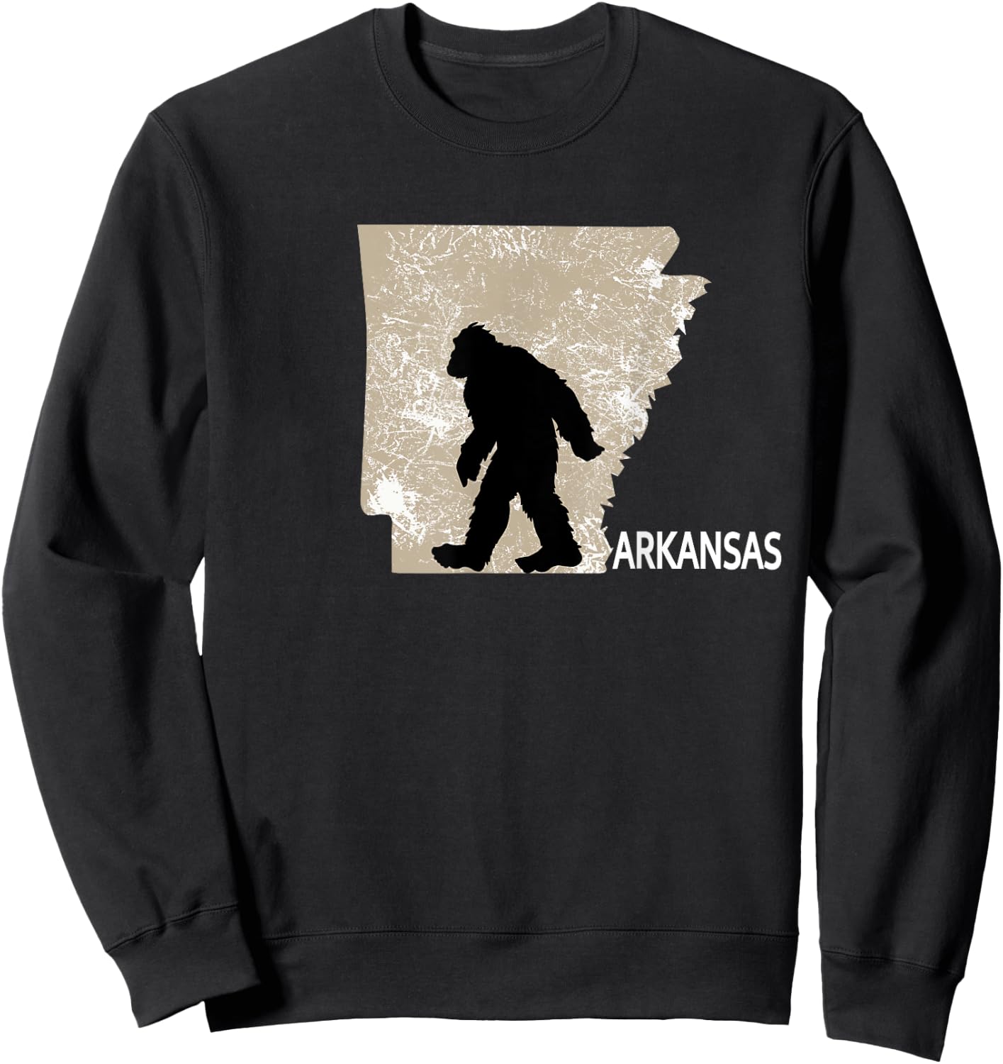 Funny Bigfoot I Believe Loves Arkansas AR Sasquatch Sweatshirt - Sweatshirt | Black