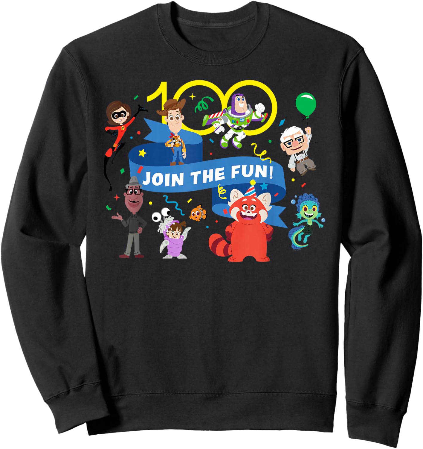 Disney 100 Pixar Join the Fun Anniversary D100 Sweatshirt - Sweatshirt | Black