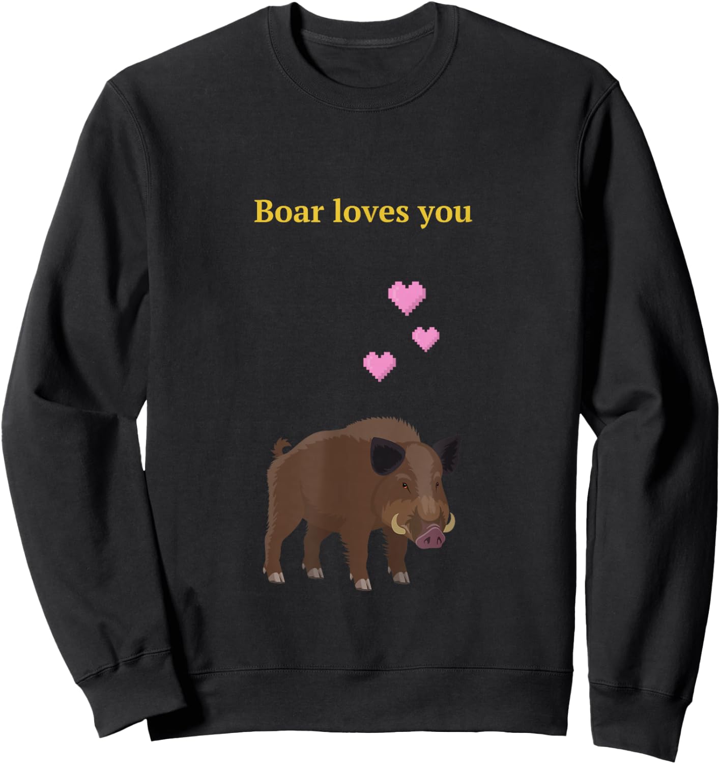 Boar loves you in Valheim Sweatshirt - Sweatshirt | Black