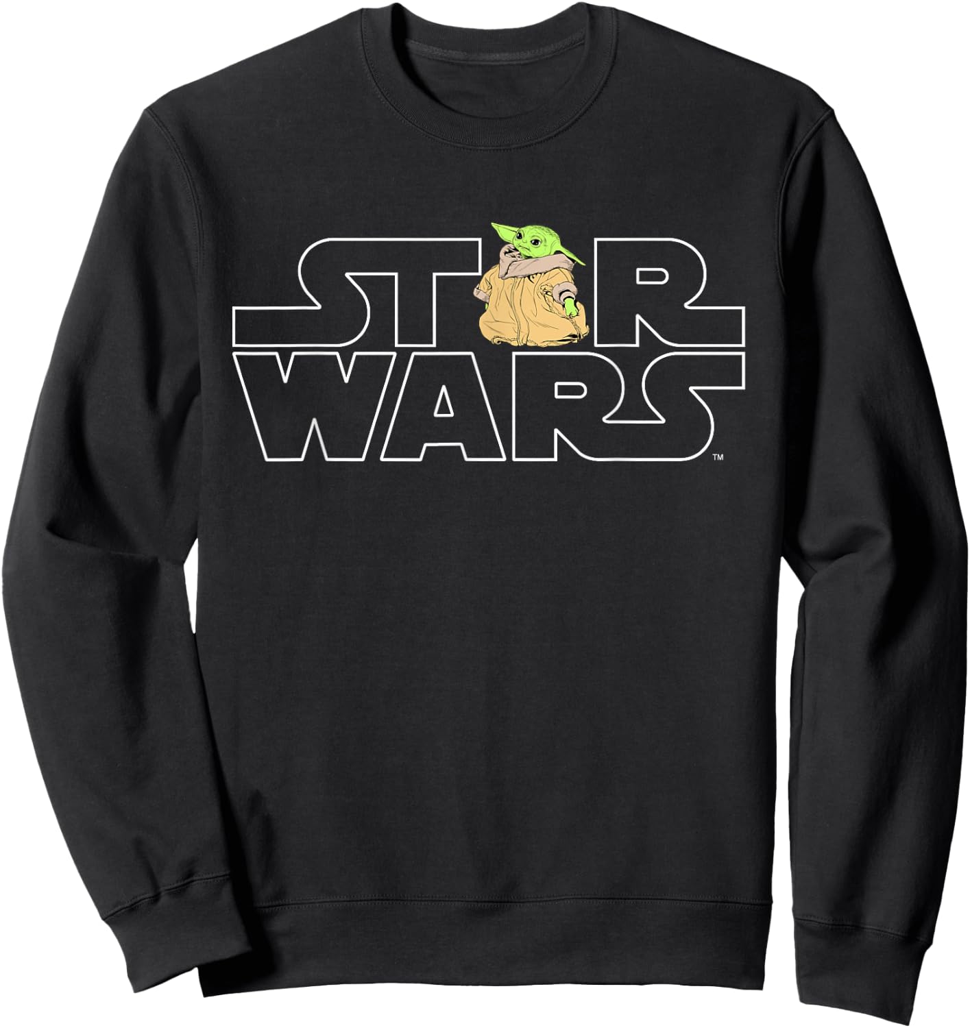Star Wars Logo and The Child from The Mandalorian Sweatshirt - Sweatshirt | Black