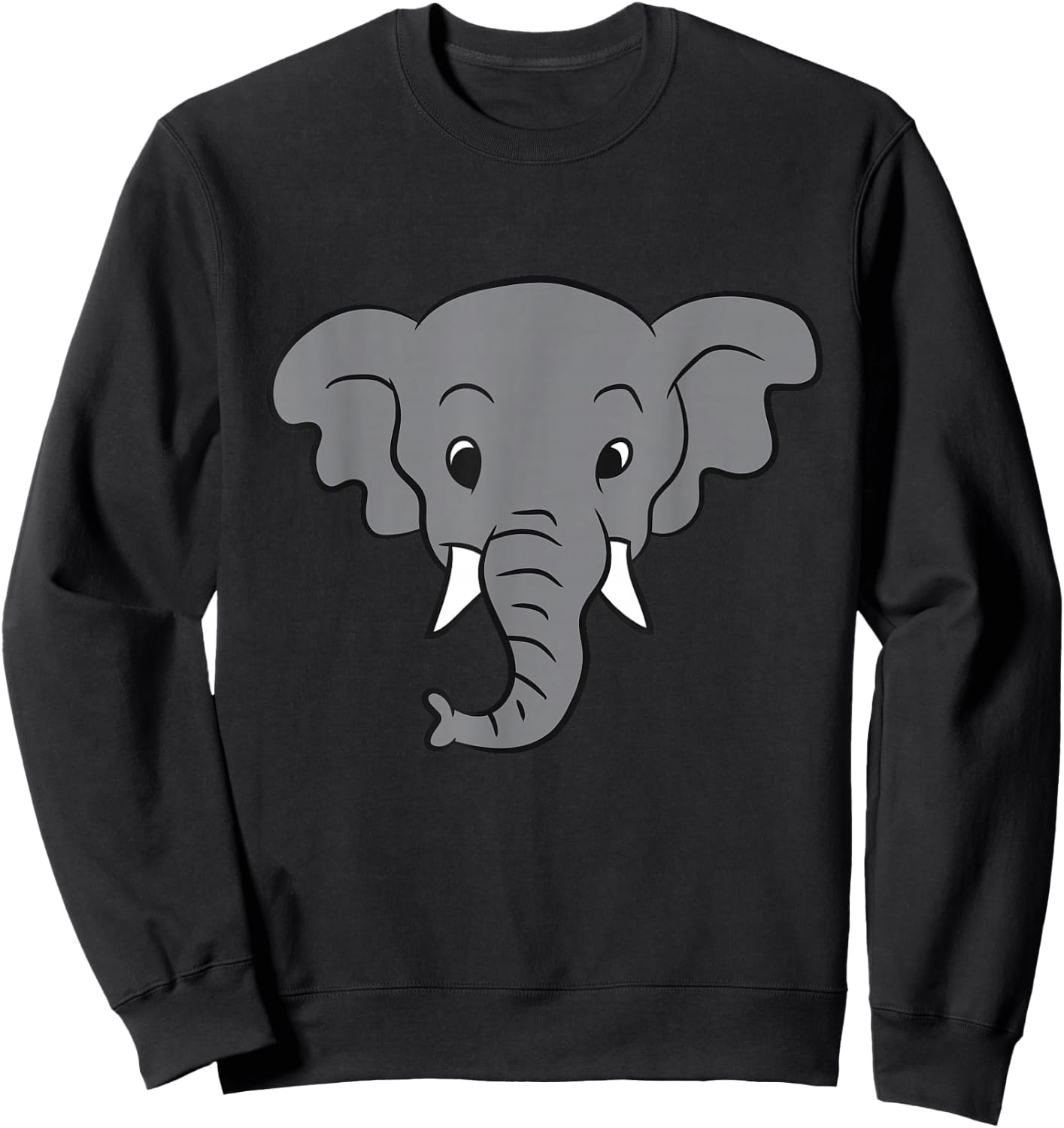 Elephant Love Elephants Funny Elephant Face Elephant Sweatshirt - Sweatshirt | Black