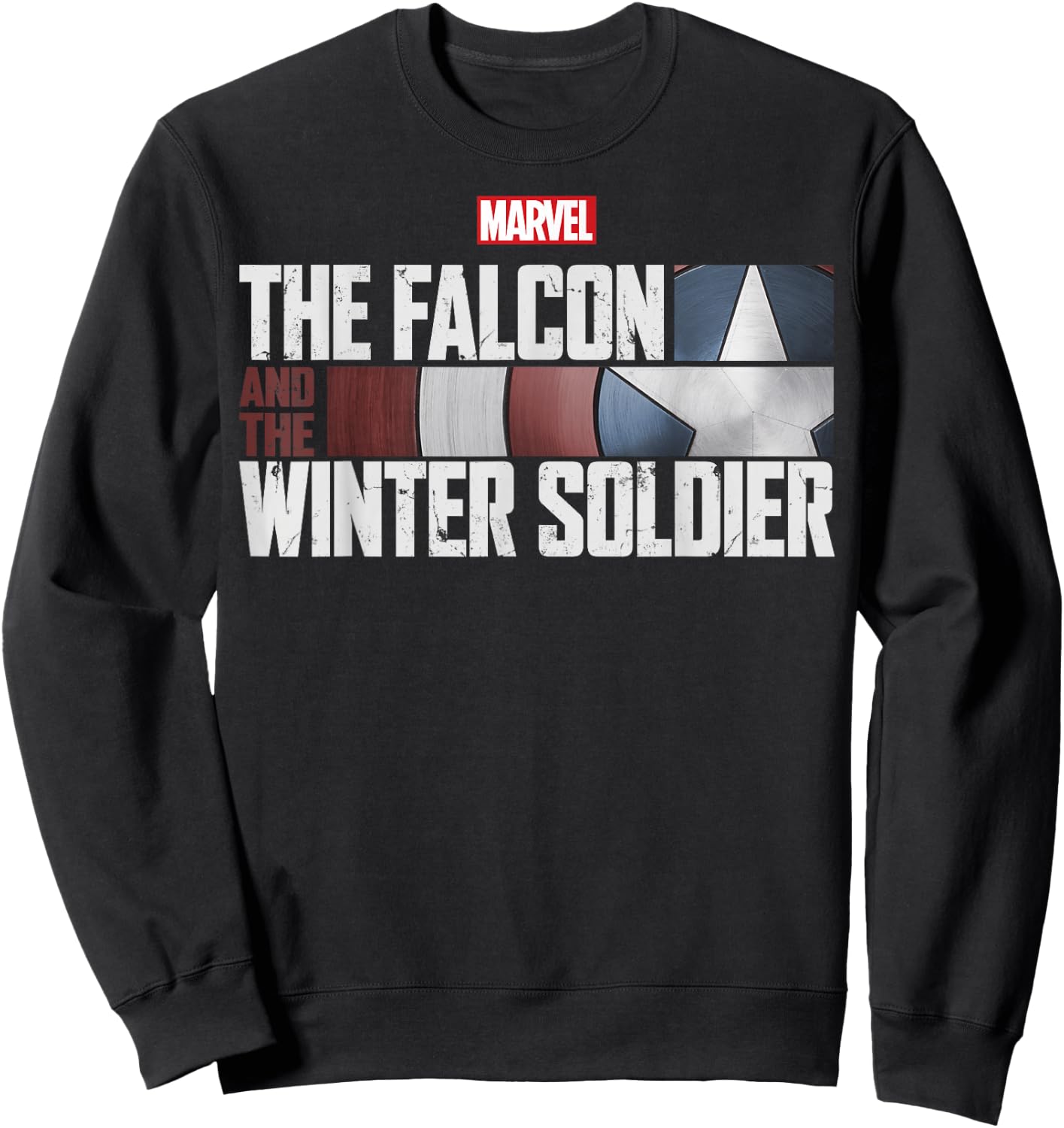Marvel The Falcon And The Winter Soldier Shield Logo Sweatshirt - Sweatshirt | Black