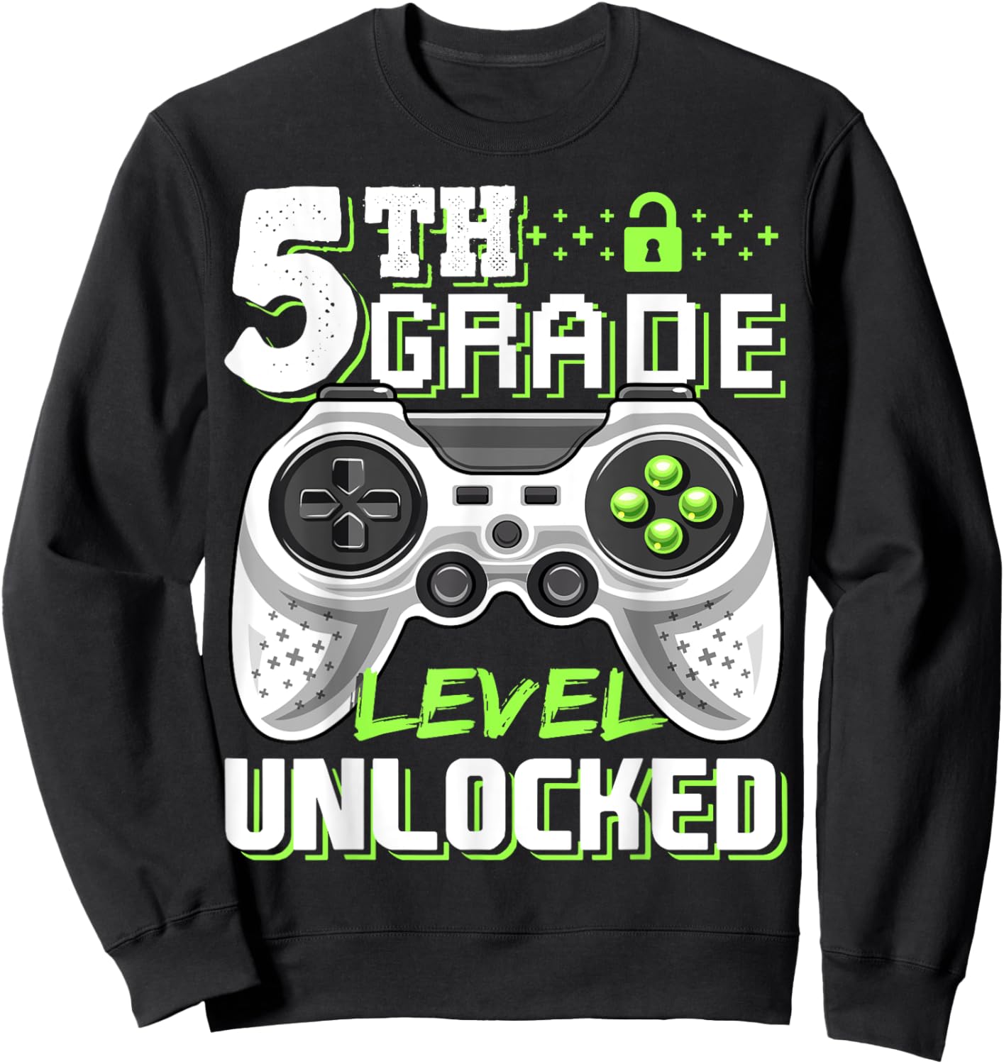 5th Grade Level Unlocked Video Game Back to School Boys Sweatshirt - Sweatshirt | Black