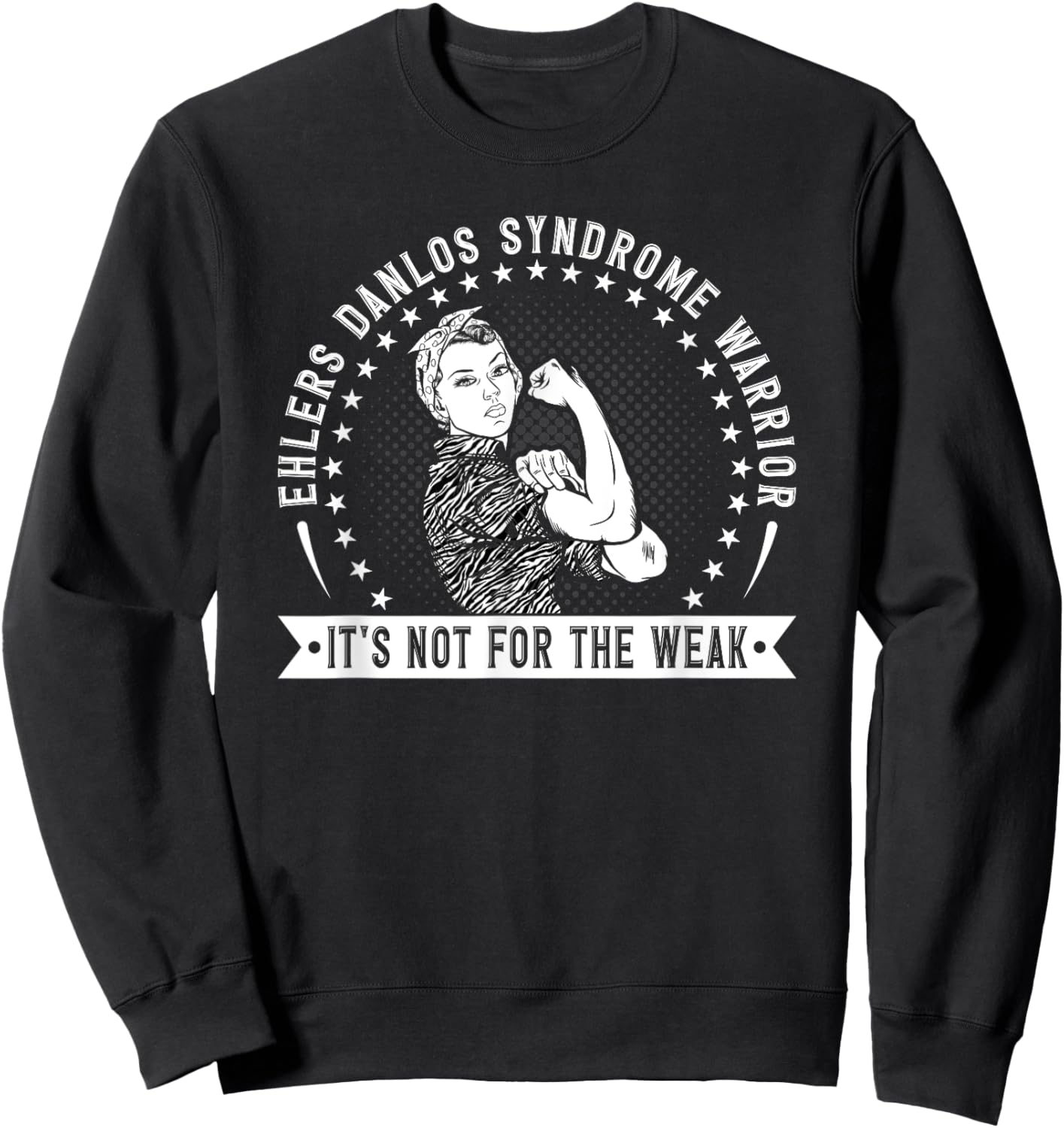 Ehlers Danlos Syndrome Warrior Zebra Stripes EDS Sweatshirt - Sweatshirt | Black