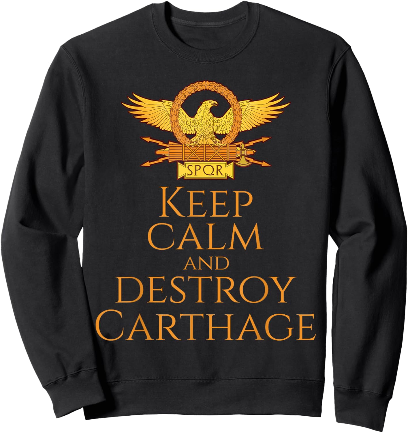 History Of Ancient Rome - Keep Calm And Destroy Carthage Sweatshirt - Sweatshirt | Black