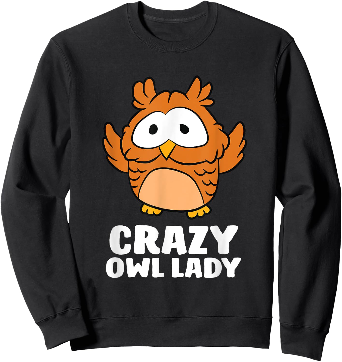 Crazy Owl Lady Funny Women Owls Sweatshirt - Sweatshirt | Black