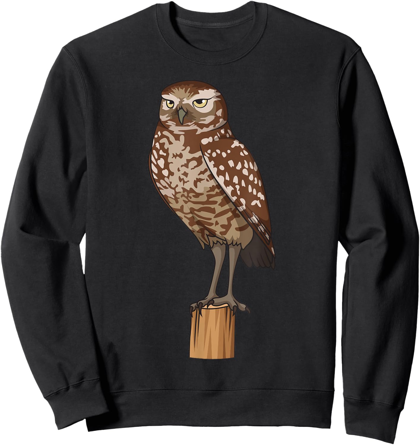 Realistic Burrowing Owl Sweatshirt - Sweatshirt | Black